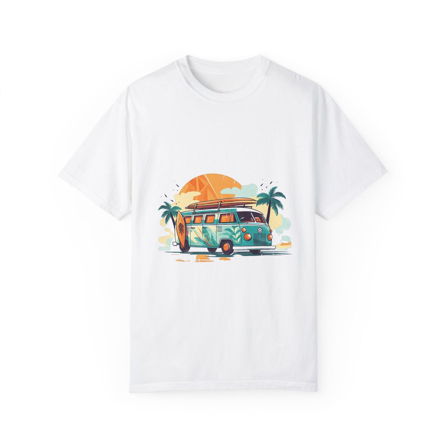 Retro Surf Van: Unisex Garment-Dyed T-shirt