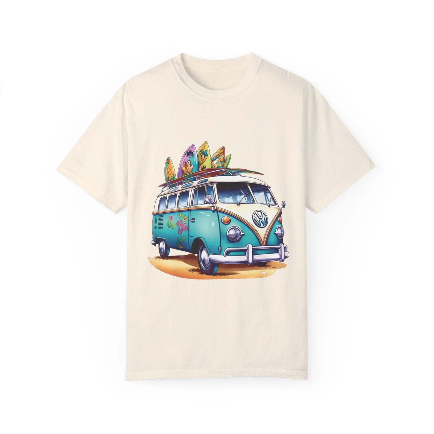 Retro Surf Van: Unisex Garment-Dyed T-shirt