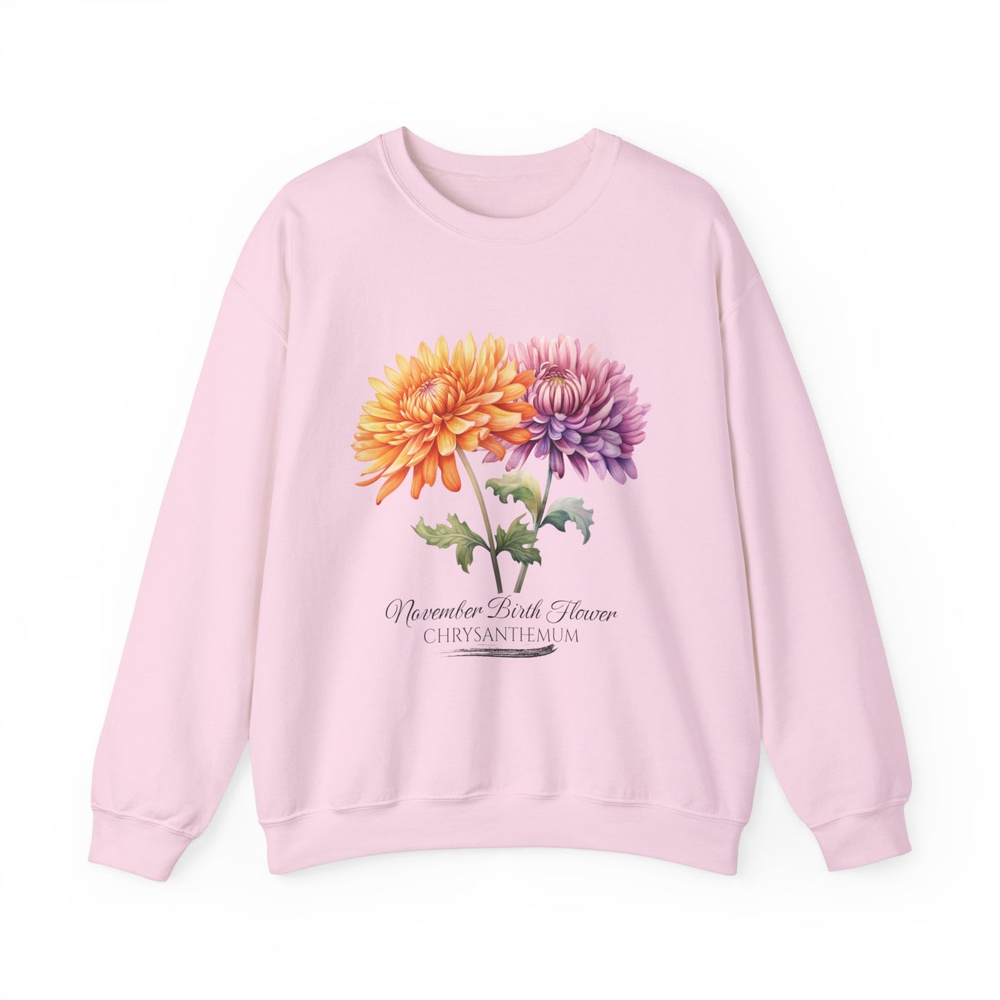 November Birth Flower (Chrysanthemum) - Unisex Heavy Blend™ Crewneck Sweatshirt