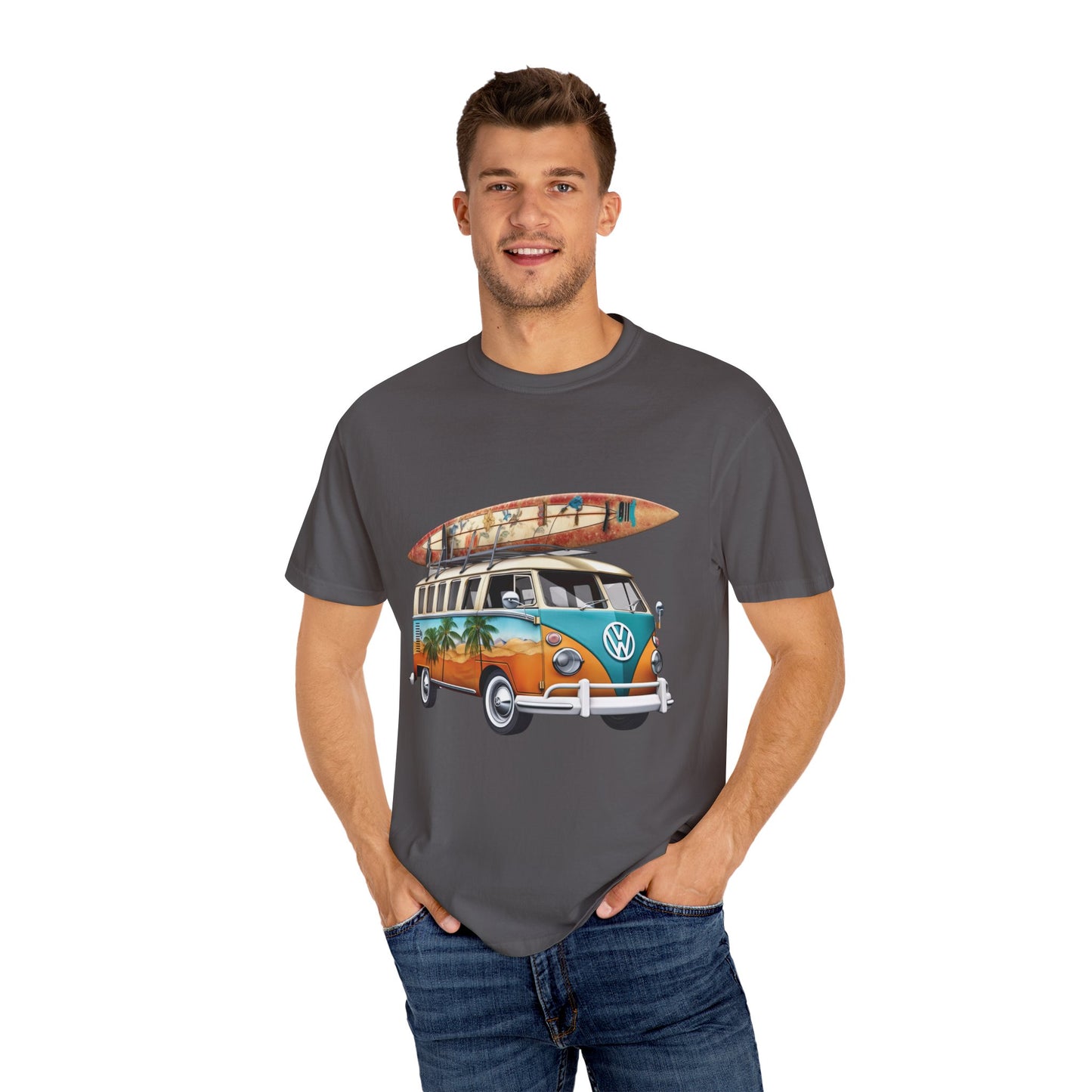 Retro Surf Van: Unisex Garment-Dyed T-shirt