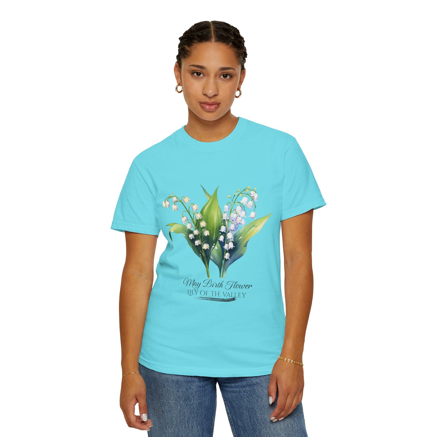 May Birth Flower "Lily of the Valley" - Unisex Garment-Dyed T-shirt