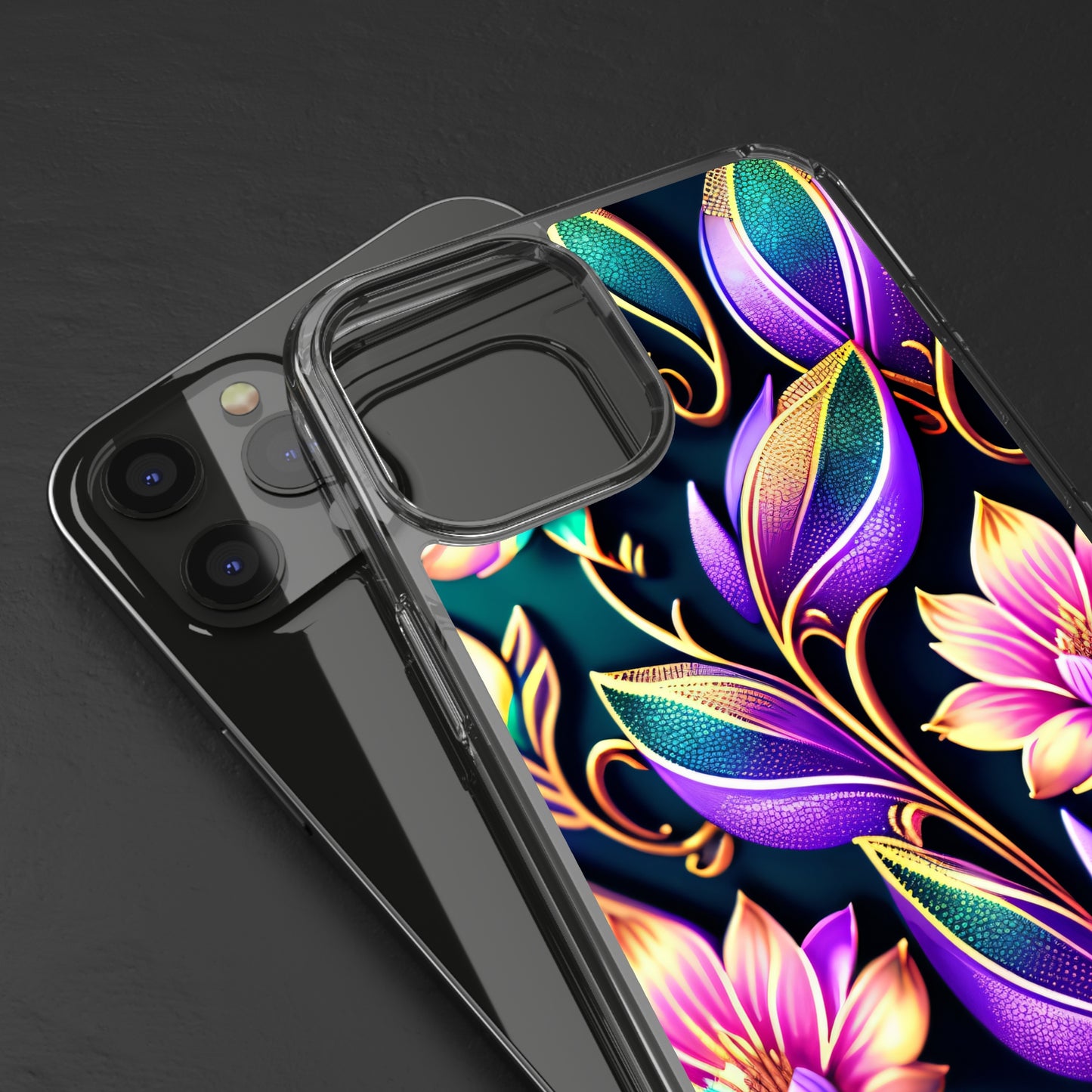 Clear Phone Cases: Fantasy Flower