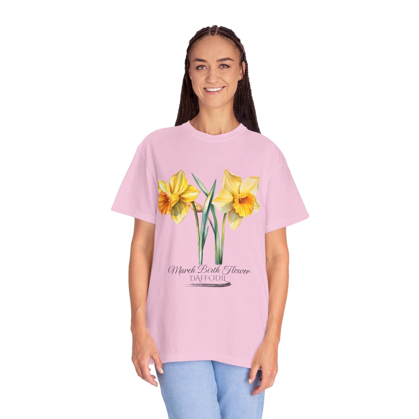 March Birth Flower "Daffodil" - Unisex Garment-Dyed T-shirt