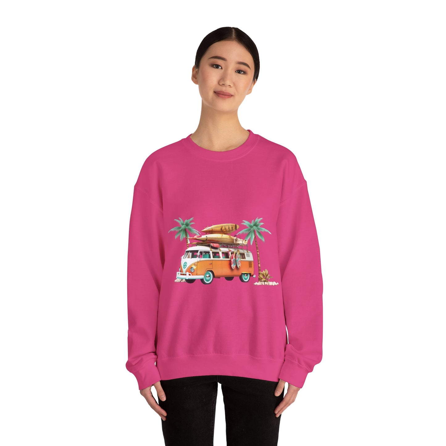 Retro Surf Van - Unisex Heavy Blend™ Crewneck Sweatshirt