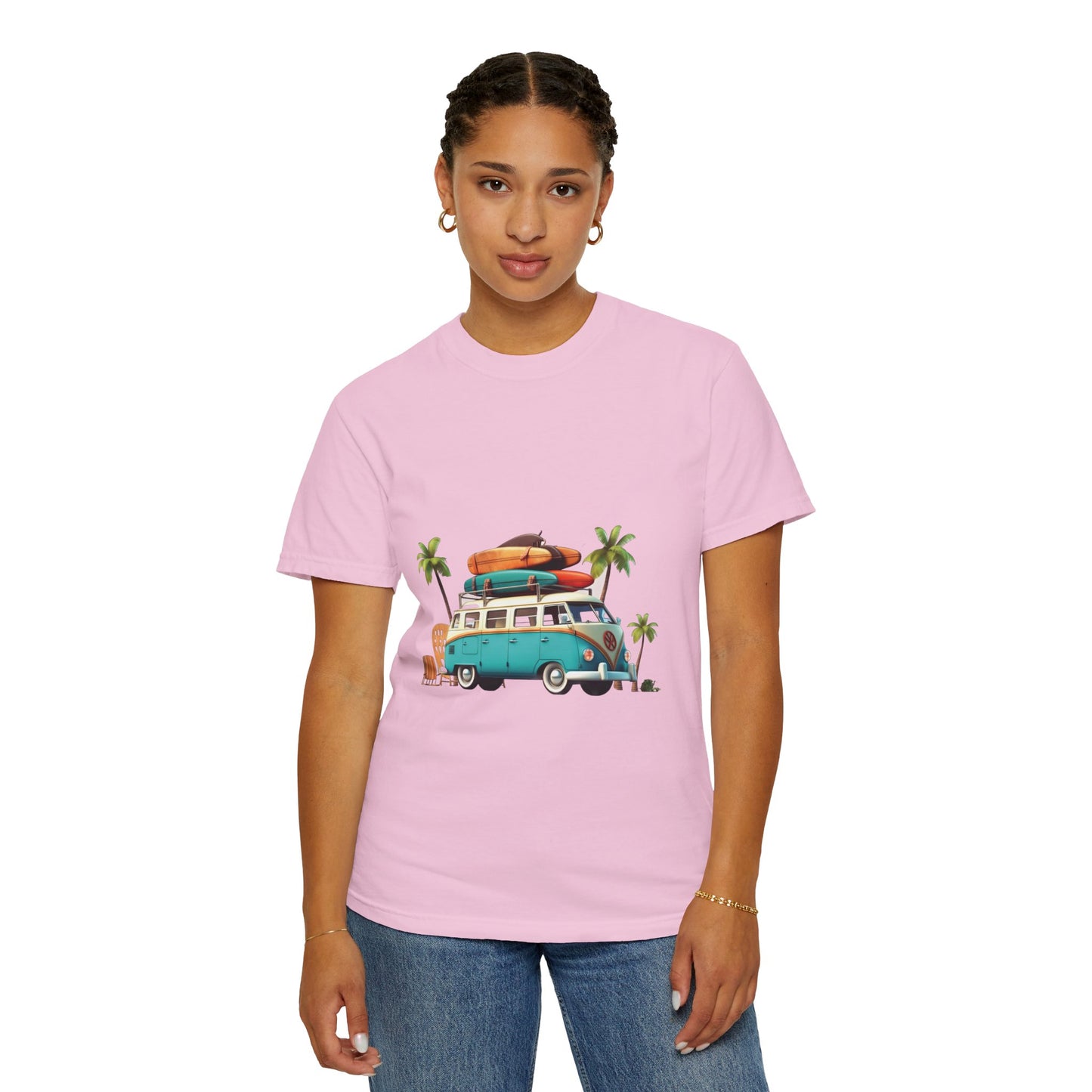 Retro Surf Van: Unisex Garment-Dyed T-shirt