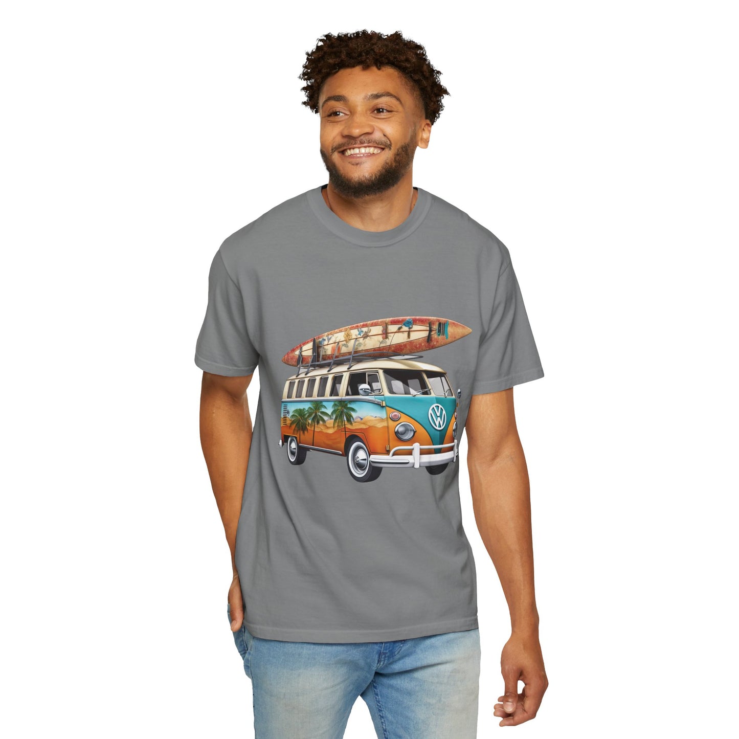 Retro Surf Van: Unisex Garment-Dyed T-shirt