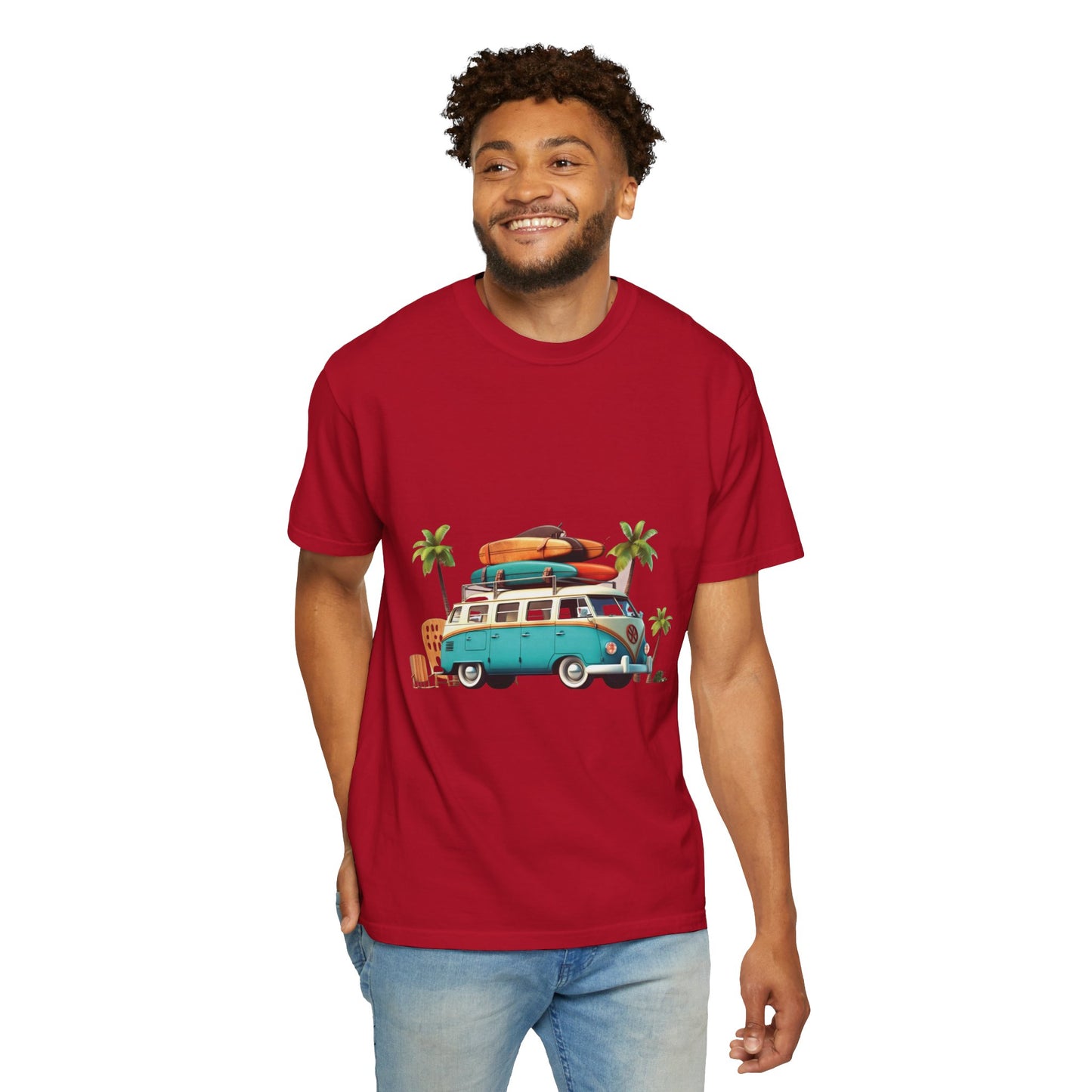 Retro Surf Van: Unisex Garment-Dyed T-shirt