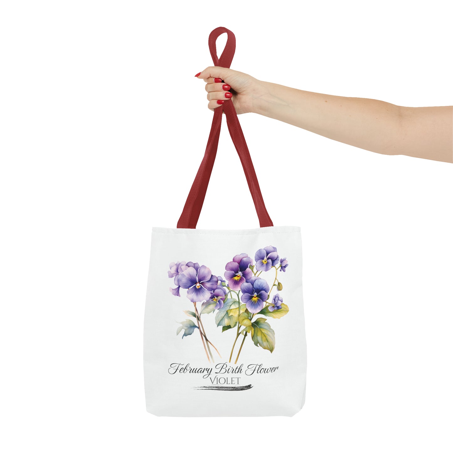 February Birth Flower: Violet - Tote Bag (AOP)