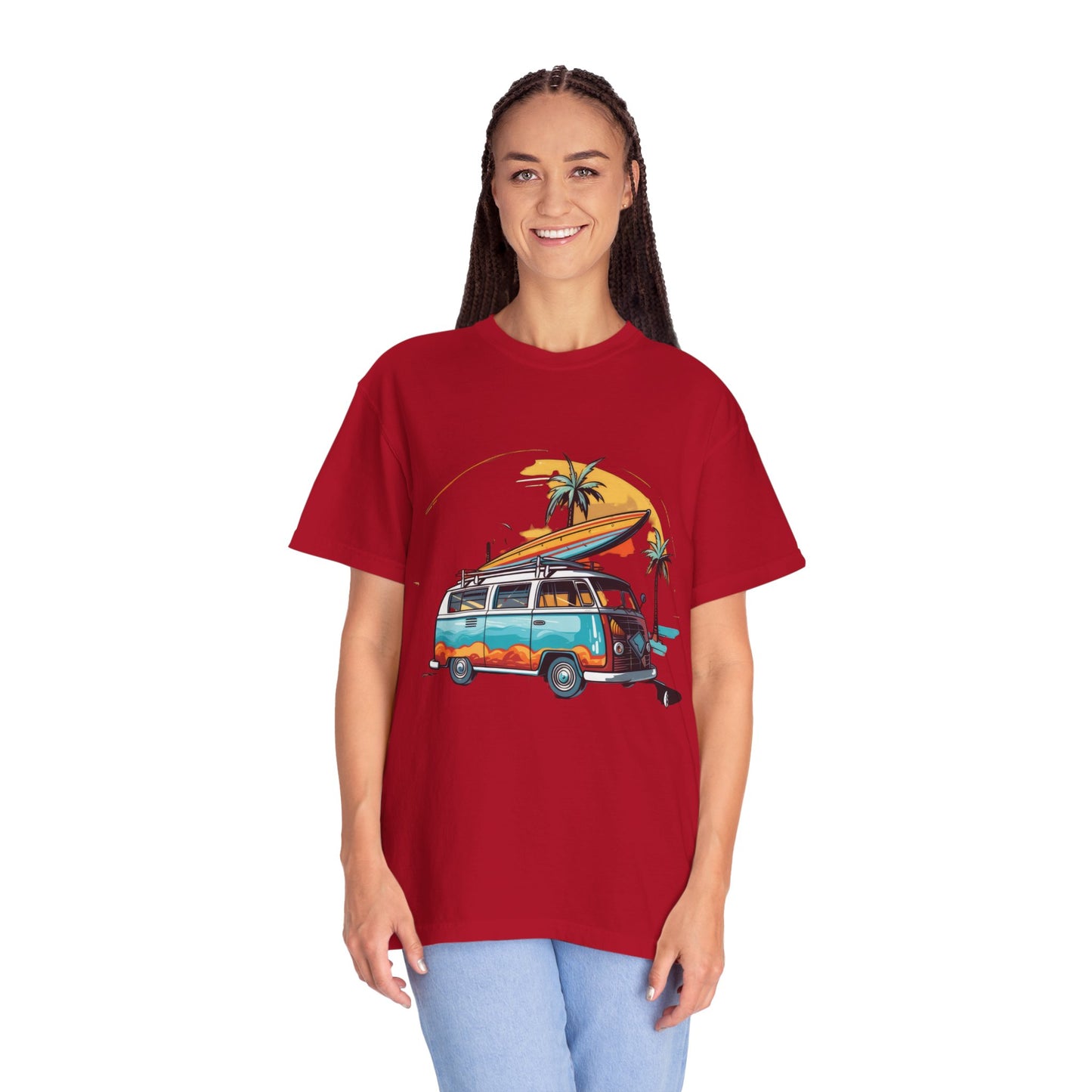 Retro Surf Van: Unisex Garment-Dyed T-shirt