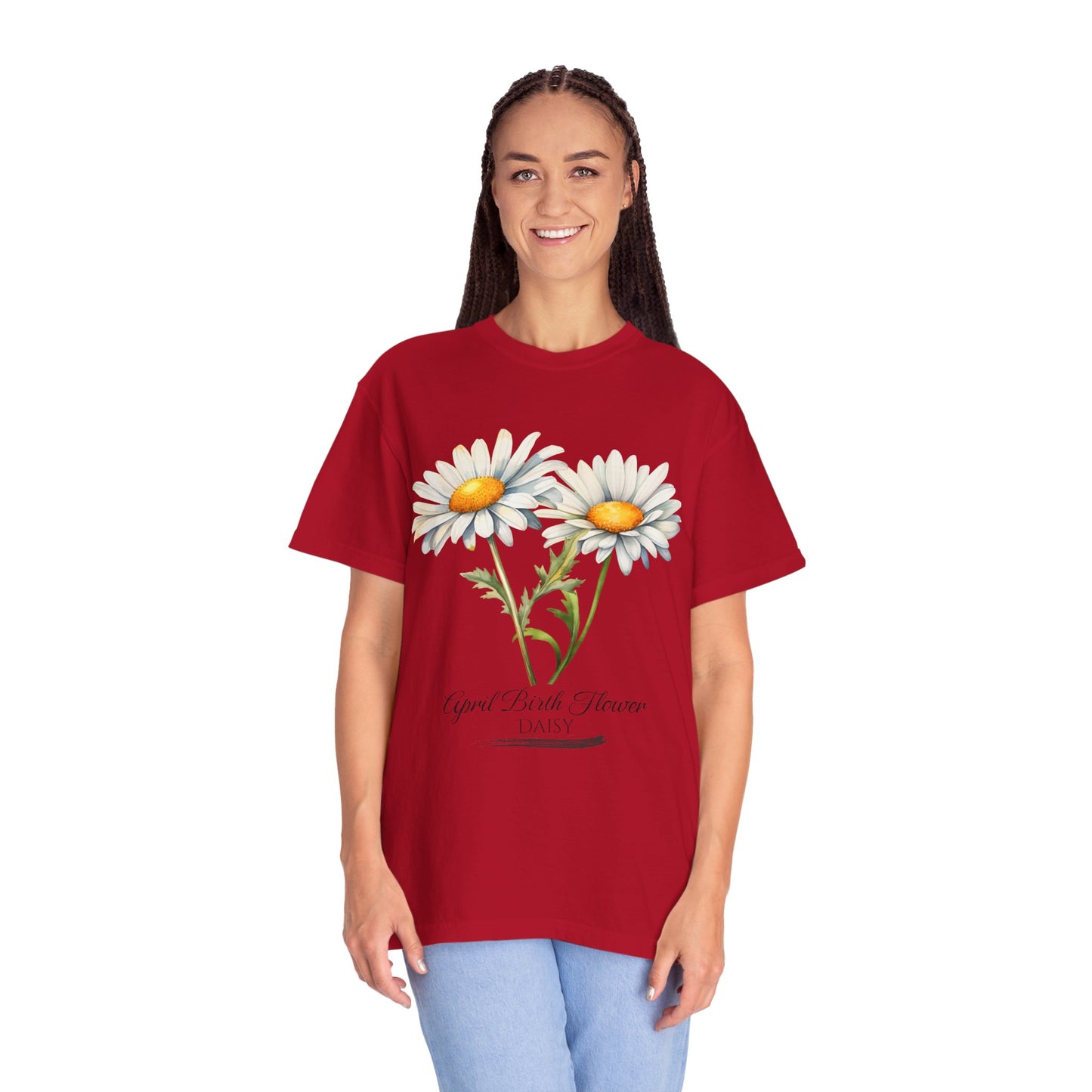 April Birth Flower "Daisy" - Unisex Garment-Dyed T-shirt