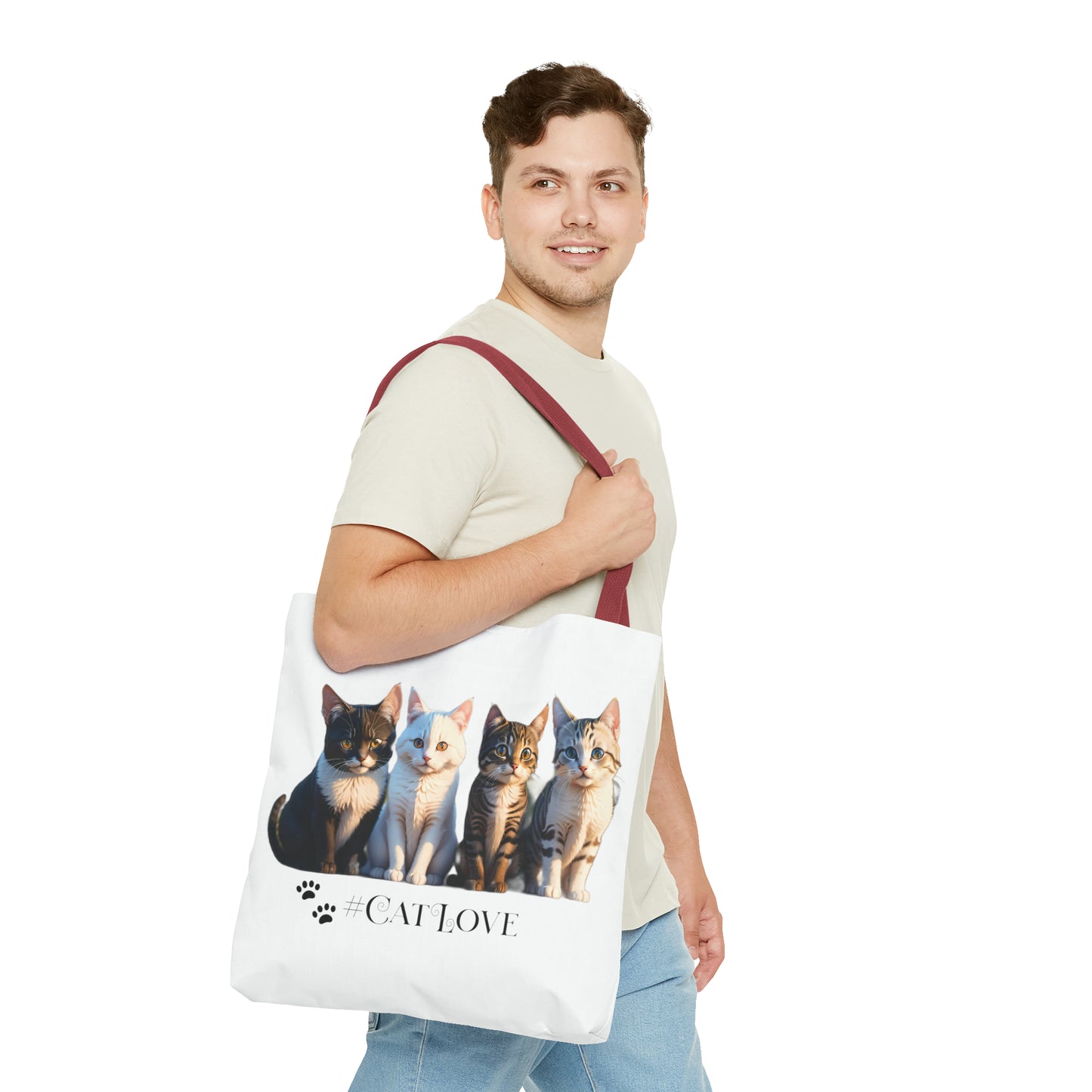 Tote Bag (AOP): #CatLove