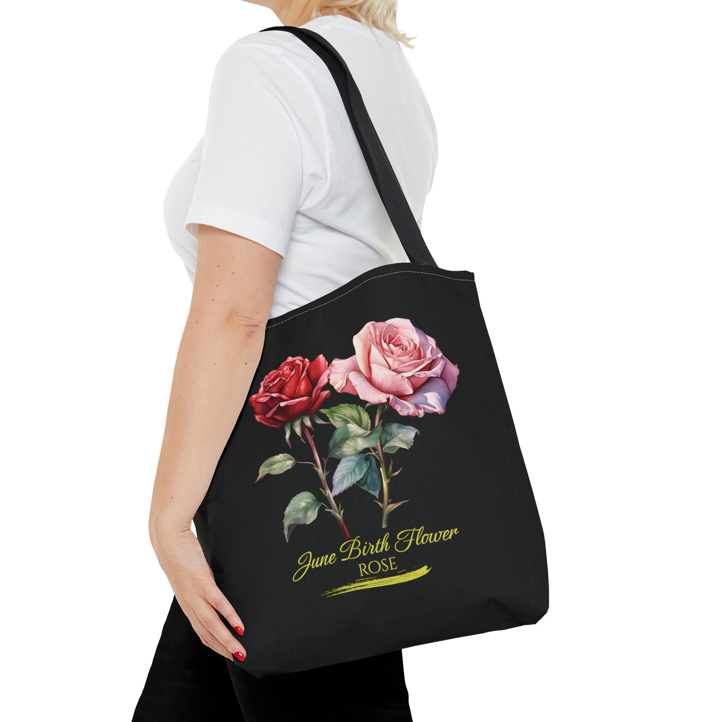 June Birth Flower: Rose - Tote Bag (AOP)