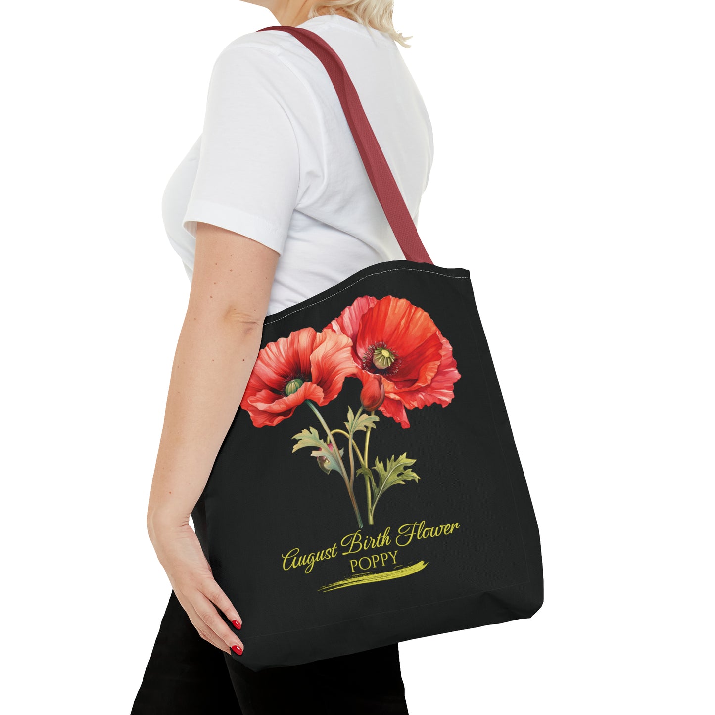 August Birth Flower: Poppy - Tote Bag (AOP)