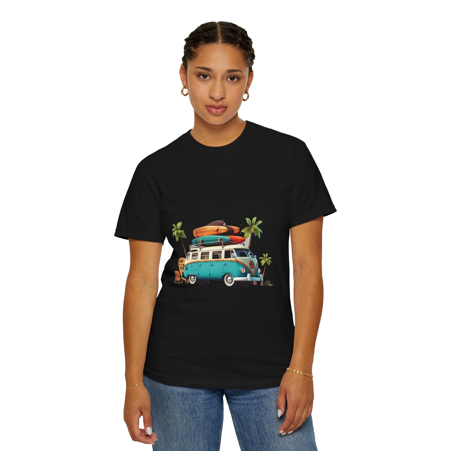 Retro Surf Van: Unisex Garment-Dyed T-shirt