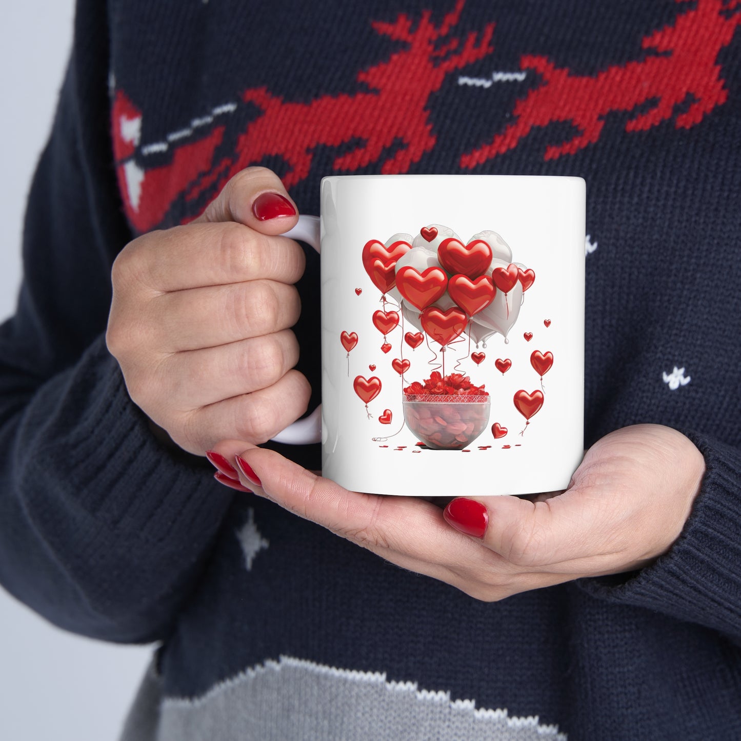 Valentine's Heart Basket: Ceramic Mug 11oz