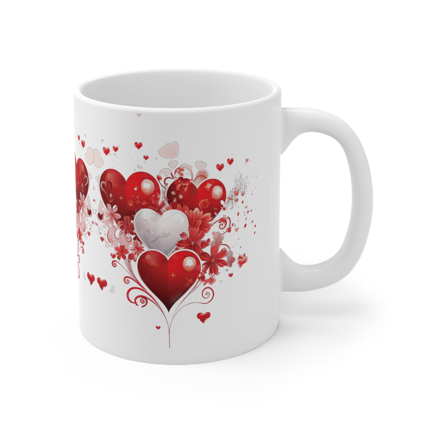 Valentine's Heart Tears Drops: Ceramic Mug 11oz