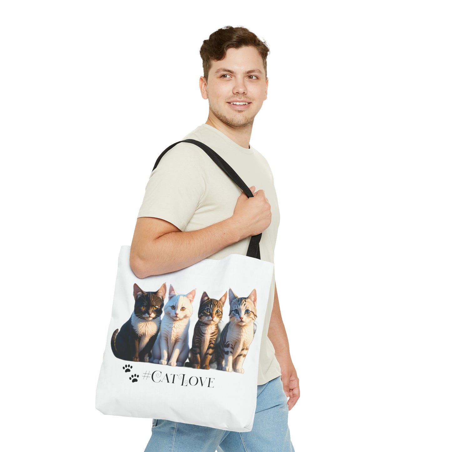 Tote Bag (AOP): #CatLove