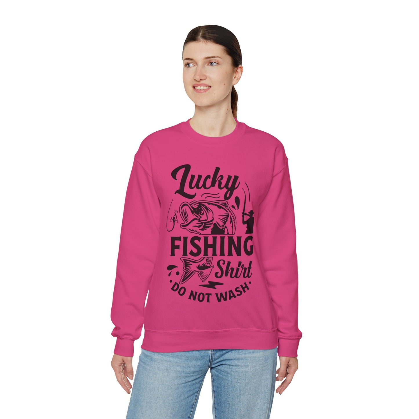 Lucky Fishing Shirt don't wash - Unisex Heavy Blend™ Crewneck Sweatshirt