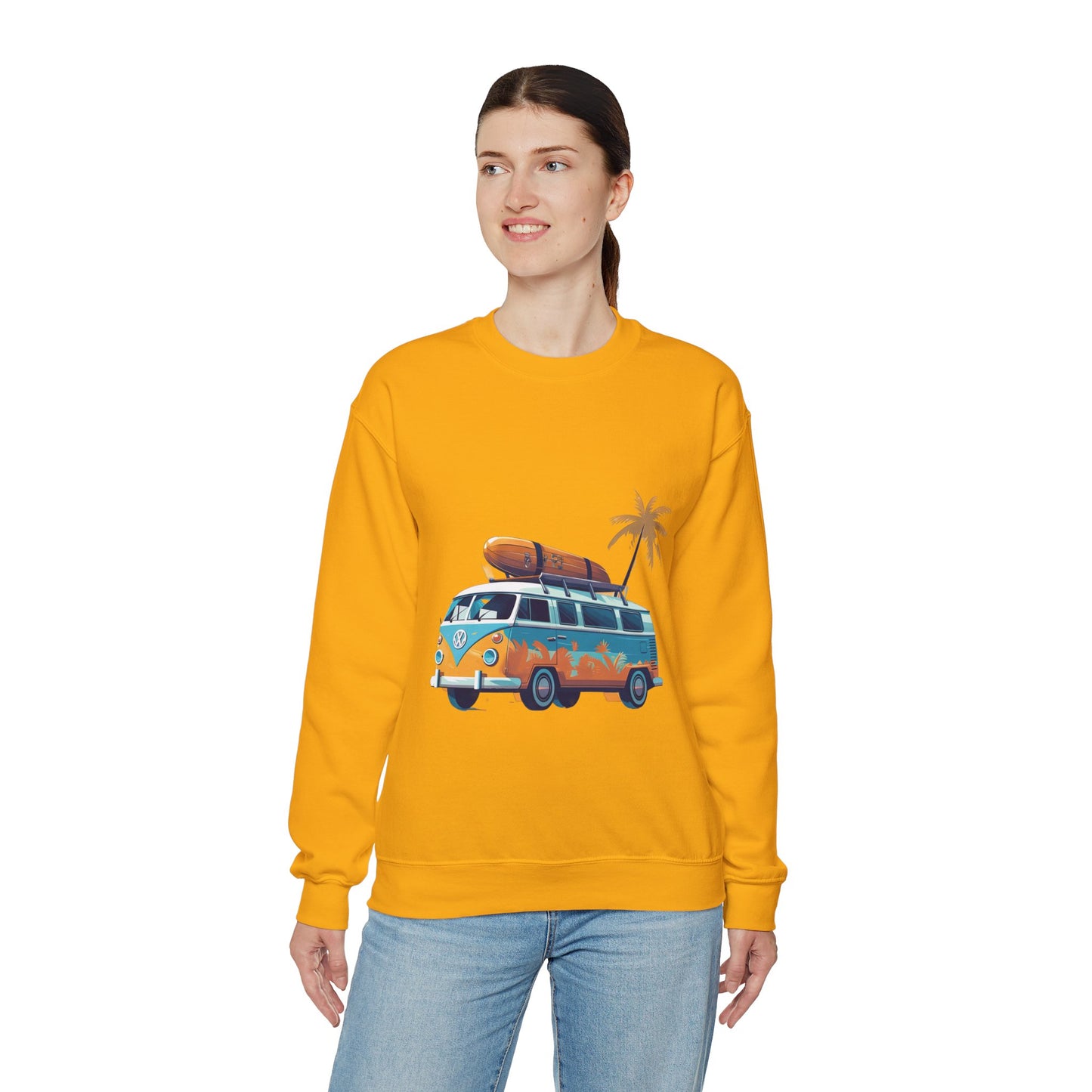 Retro Surf Van - Unisex Heavy Blend™ Crewneck Sweatshirt