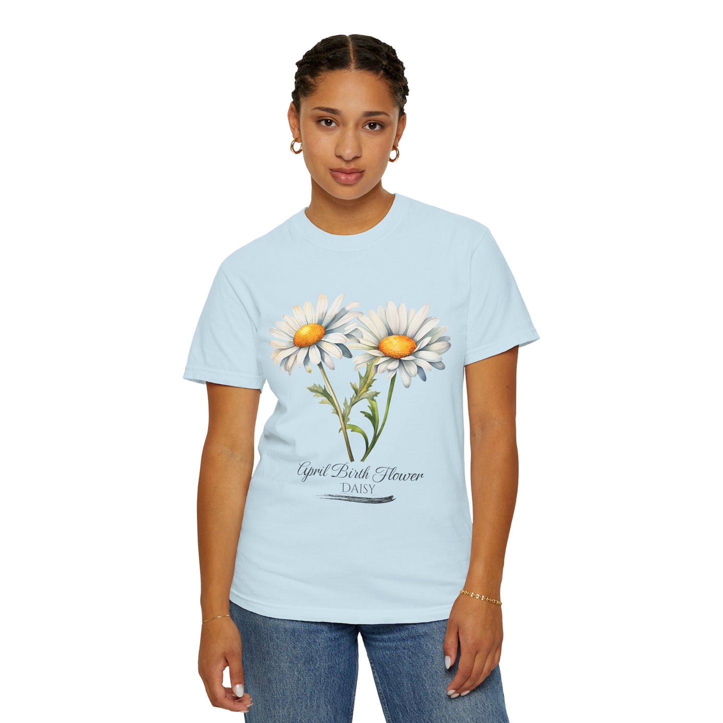 April Birth Flower "Daisy" - Unisex Garment-Dyed T-shirt