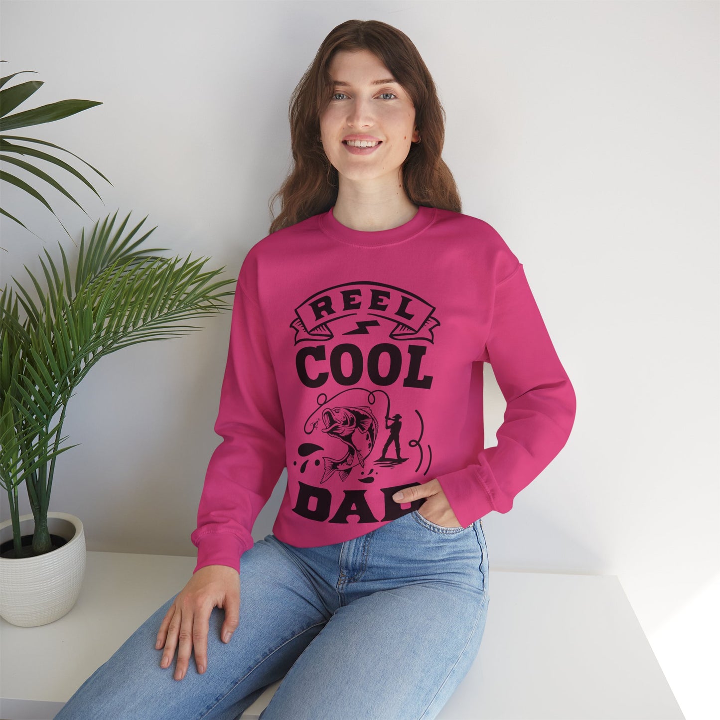 Reel cool dad - Unisex Heavy Blend™ Crewneck Sweatshirt