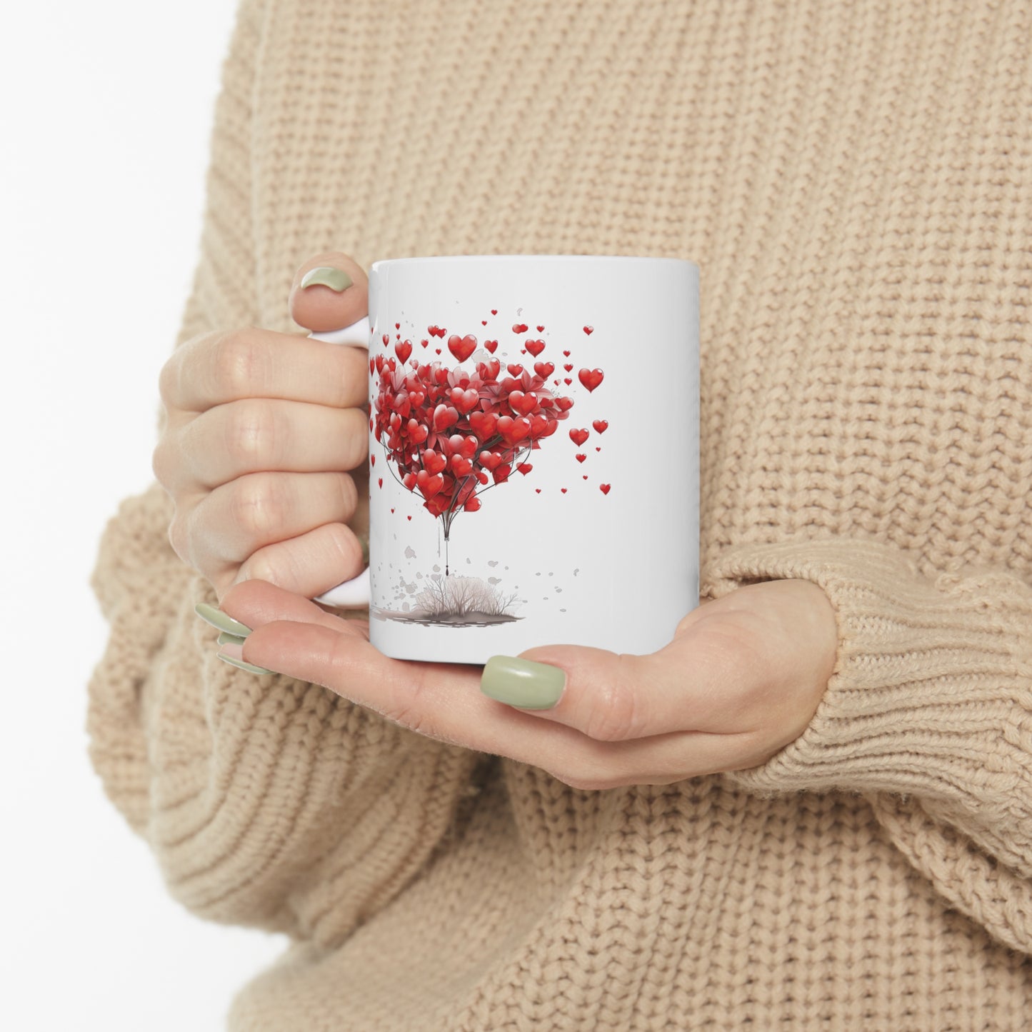 Valentine's Balloon of Hearts: Ceramic Mug 11oz