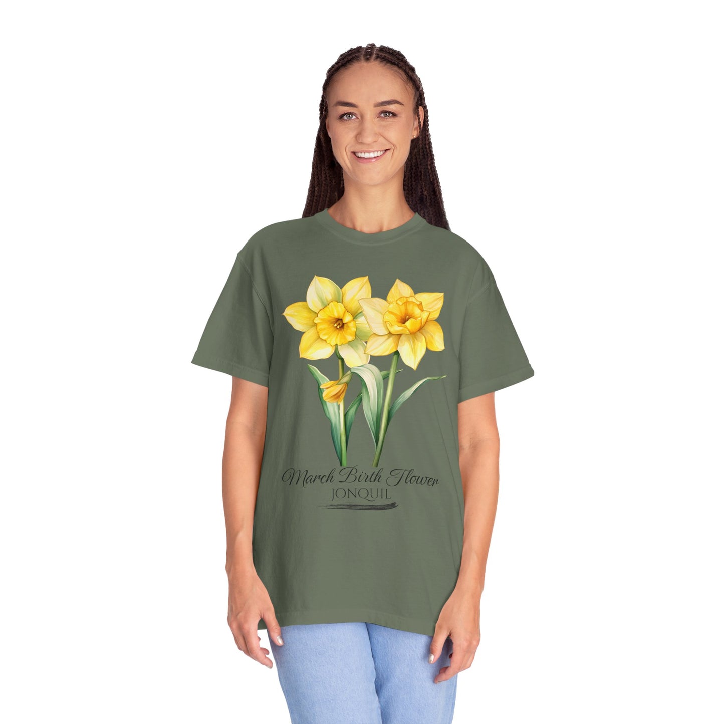 March Birth Flower "Jonquil" - Unisex Garment-Dyed T-shirt