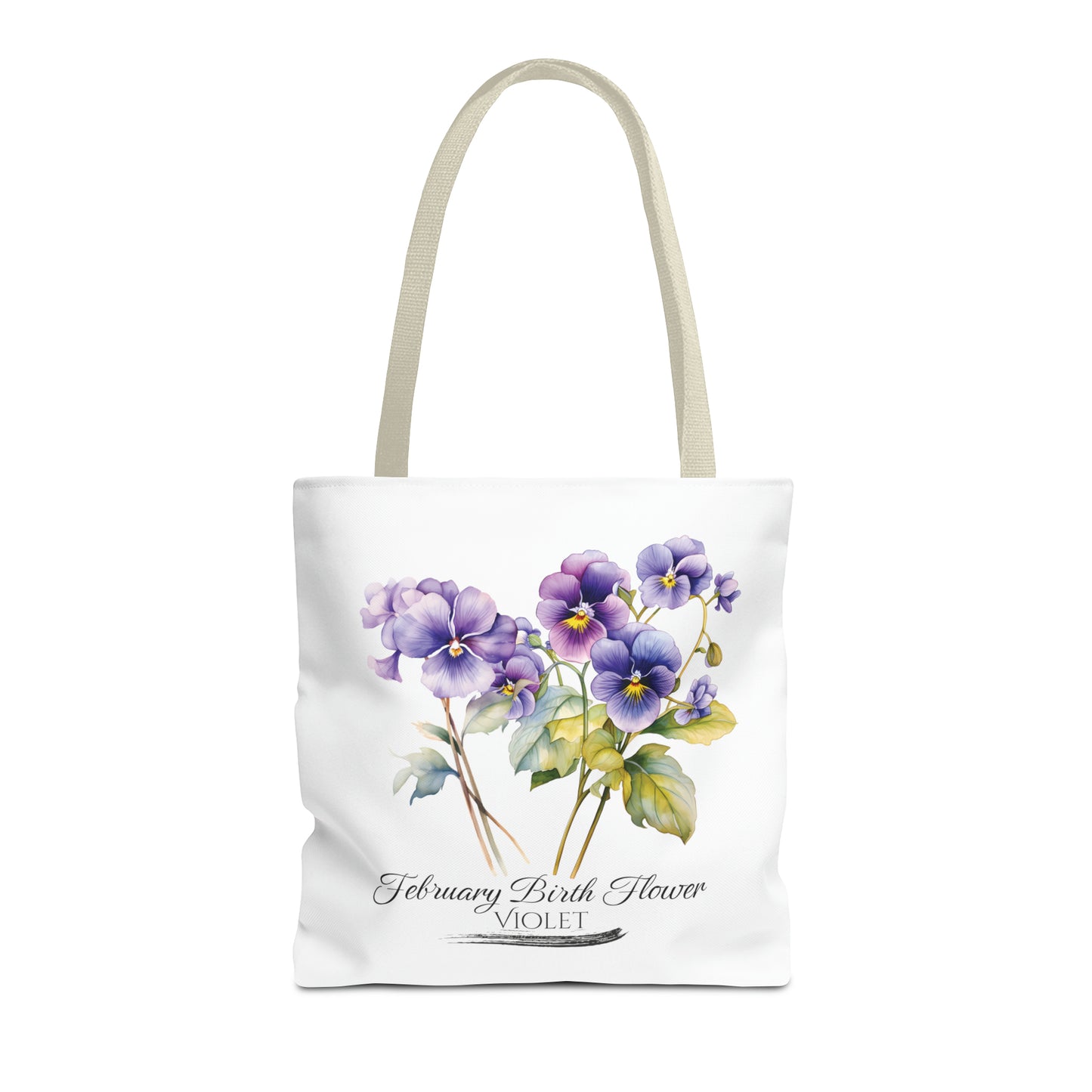 February Birth Flower: Violet - Tote Bag (AOP)