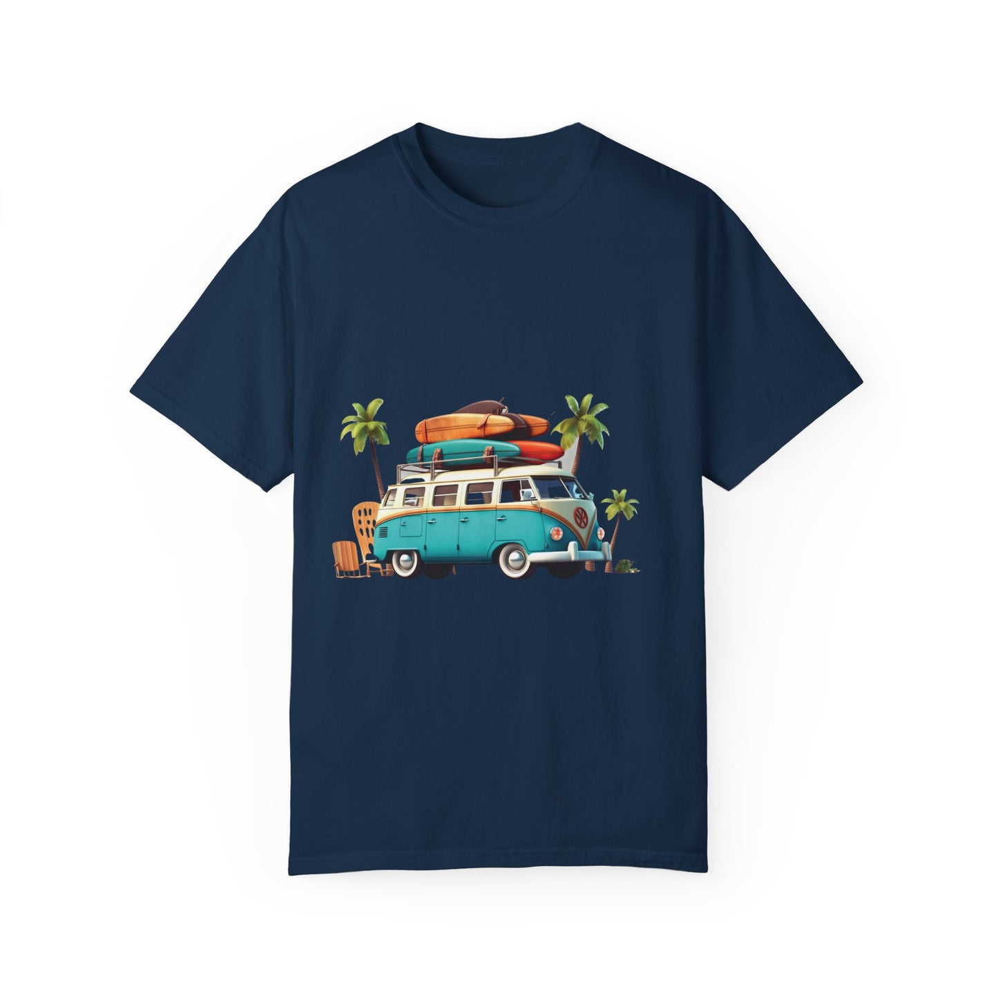 Retro Surf Van: Unisex Garment-Dyed T-shirt