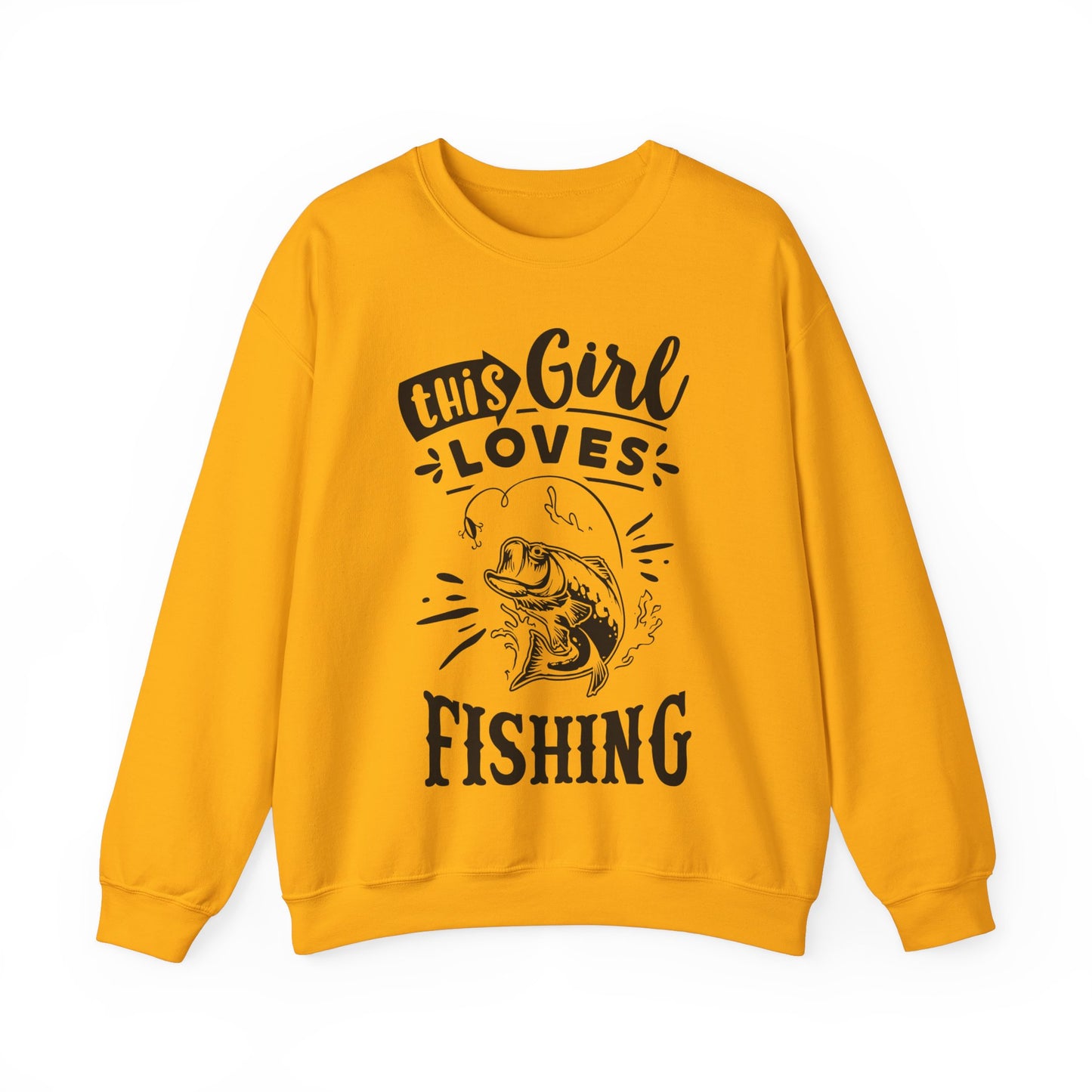 This girl loves fishing - Unisex Heavy Blend™ Crewneck Sweatshirt