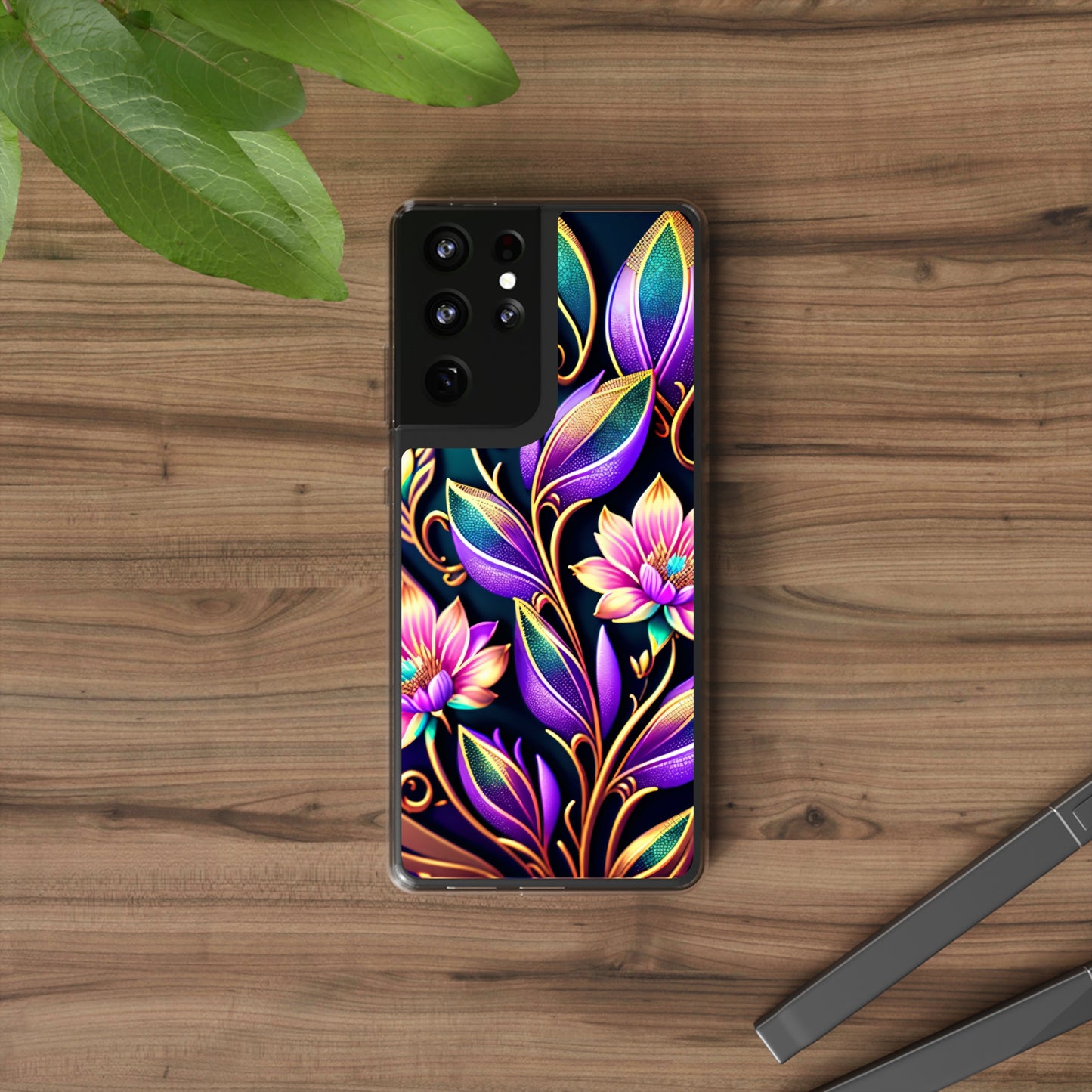 Clear Phone Cases: Fantasy Flower