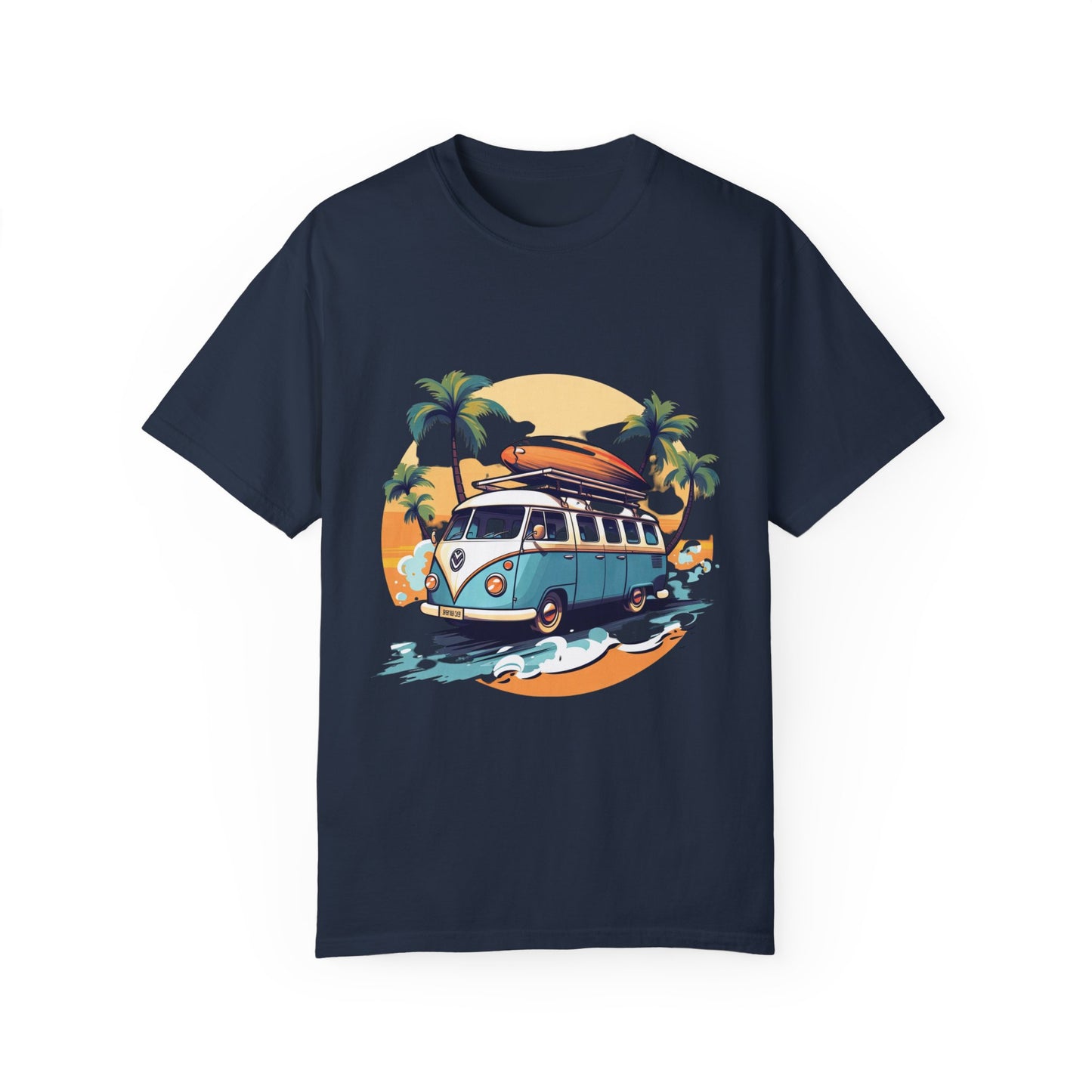 Retro Surf Van: Unisex Garment-Dyed T-shirt