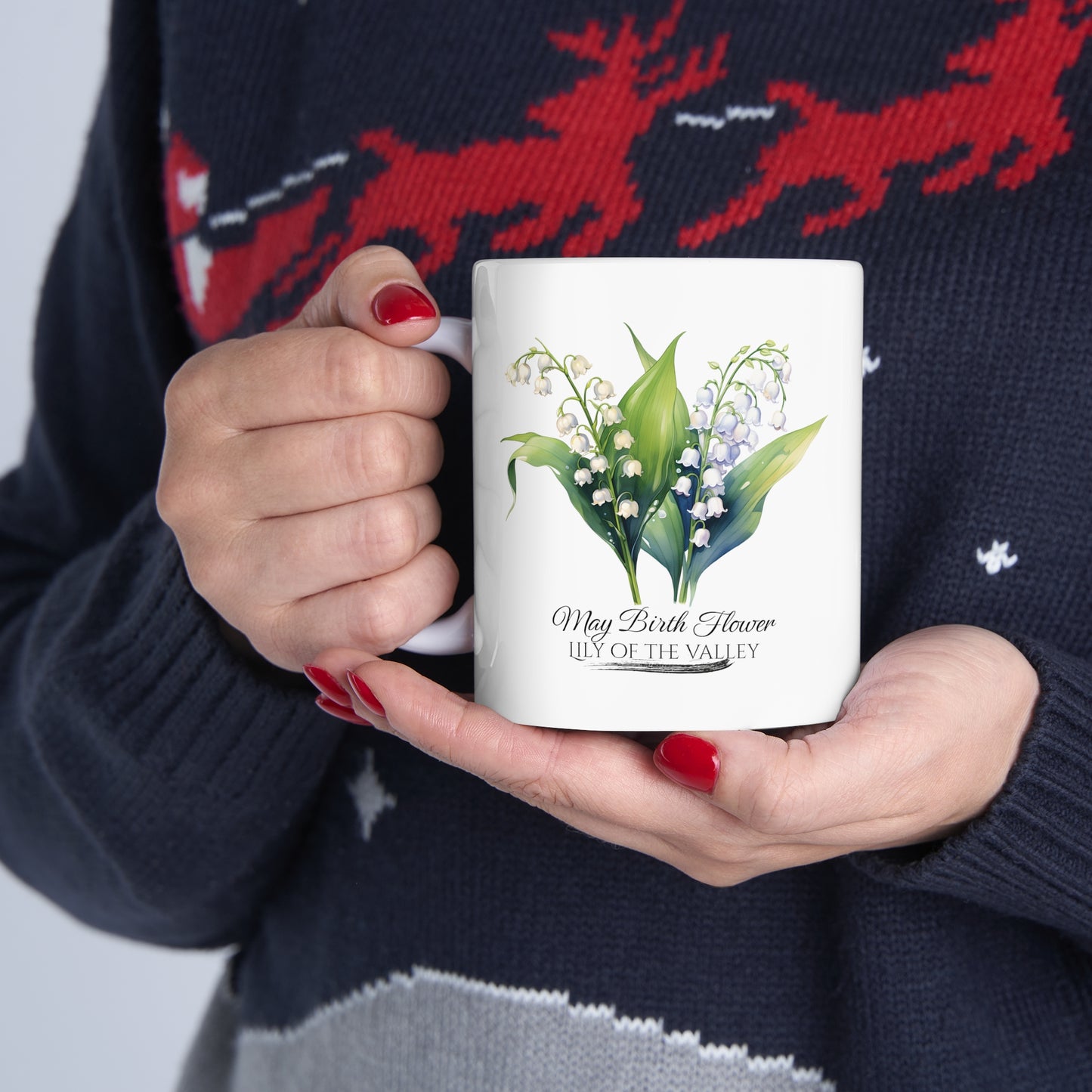 May Birth Flower (Lily of the Valley): Ceramic Mug 11oz