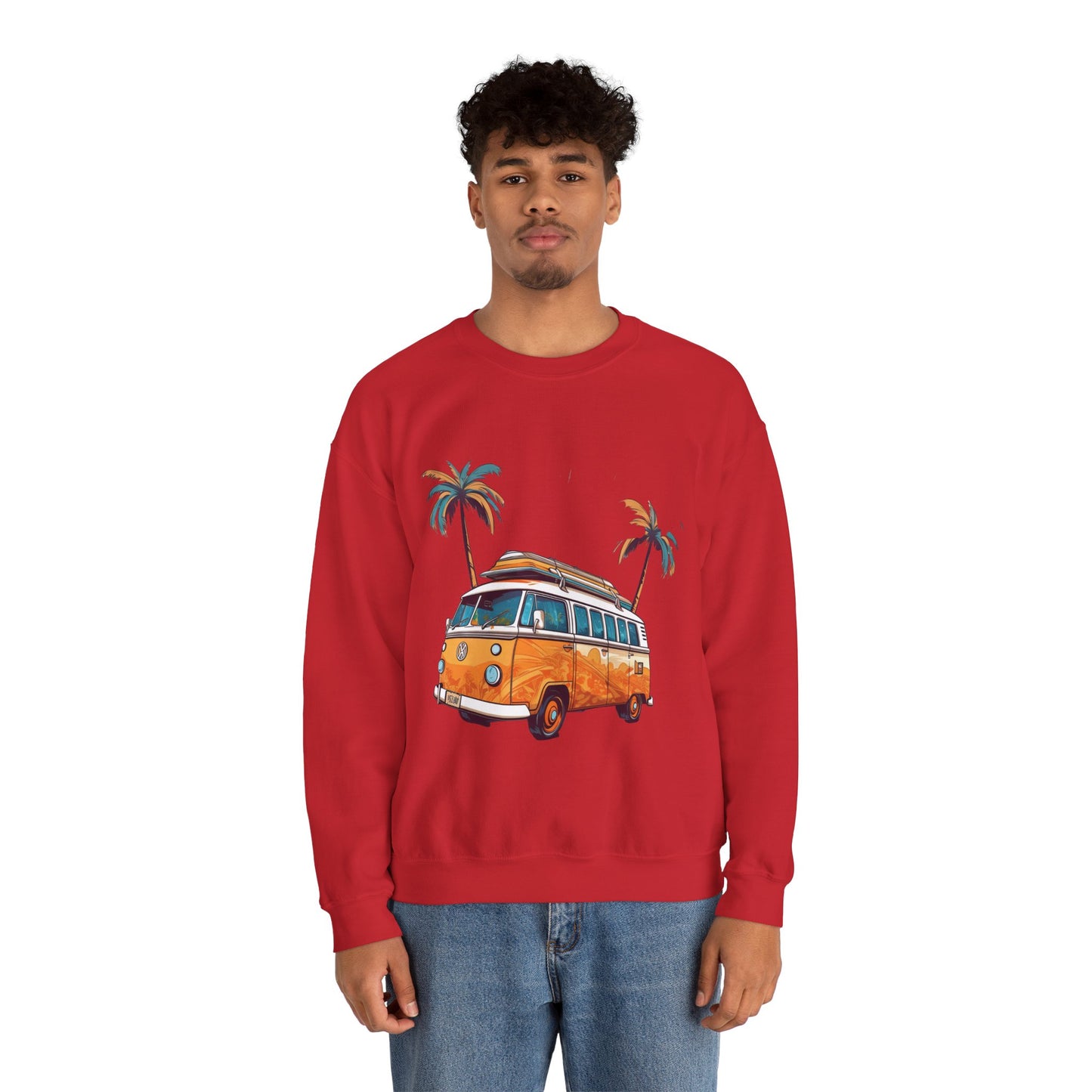 Retro Surf Van - Unisex Heavy Blend™ Crewneck Sweatshirt