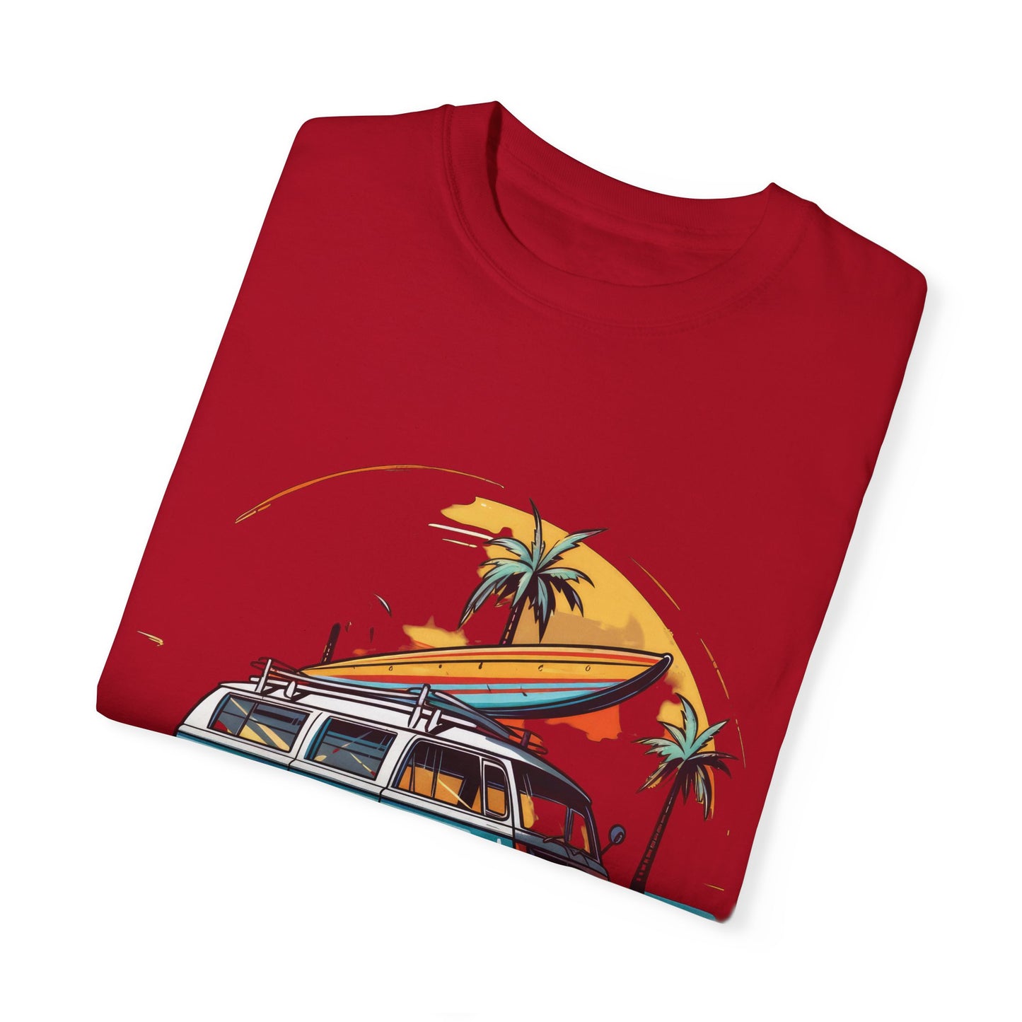 Retro Surf Van: Unisex Garment-Dyed T-shirt