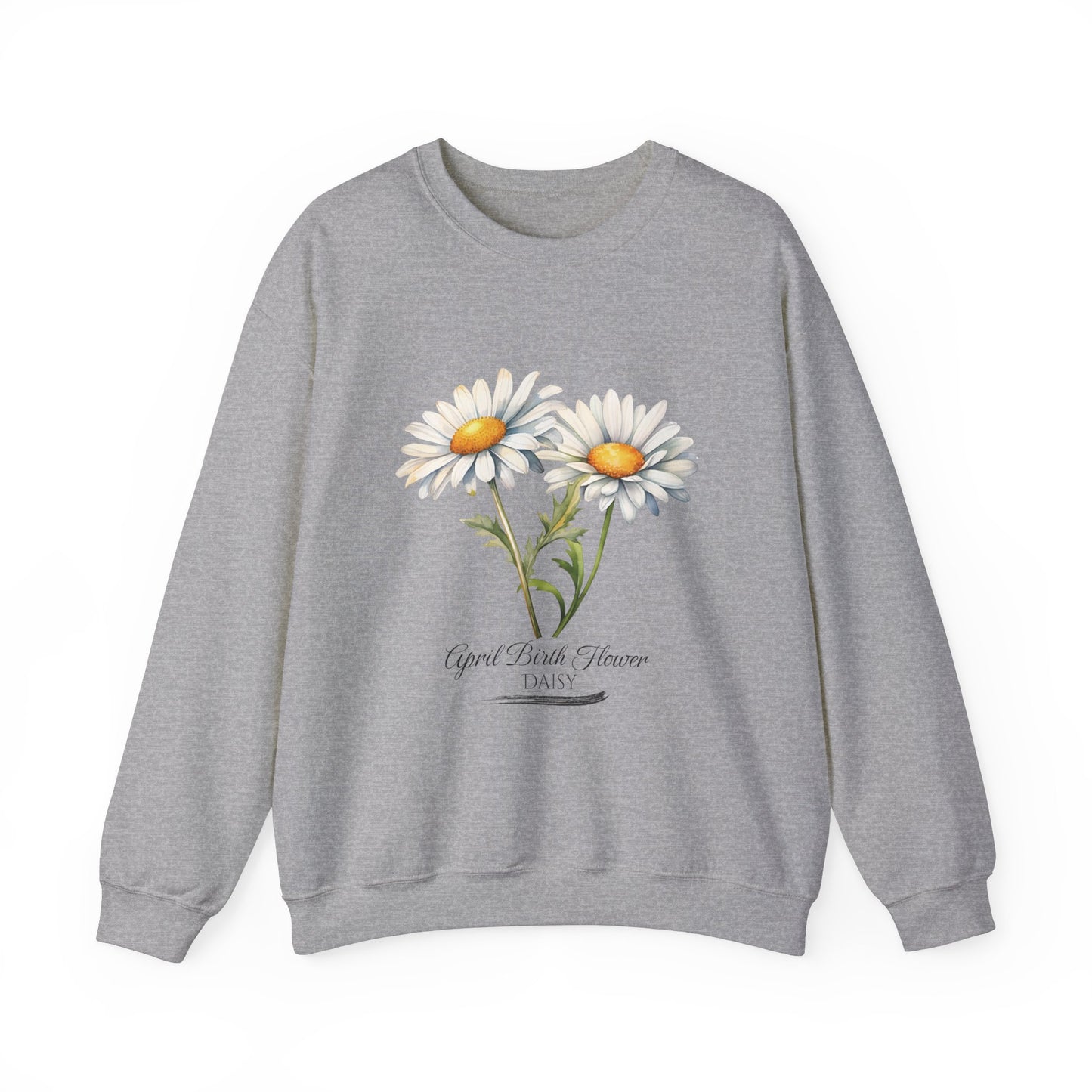 April Birth Flower (Daisy) - Unisex Heavy Blend™ Crewneck Sweatshirt