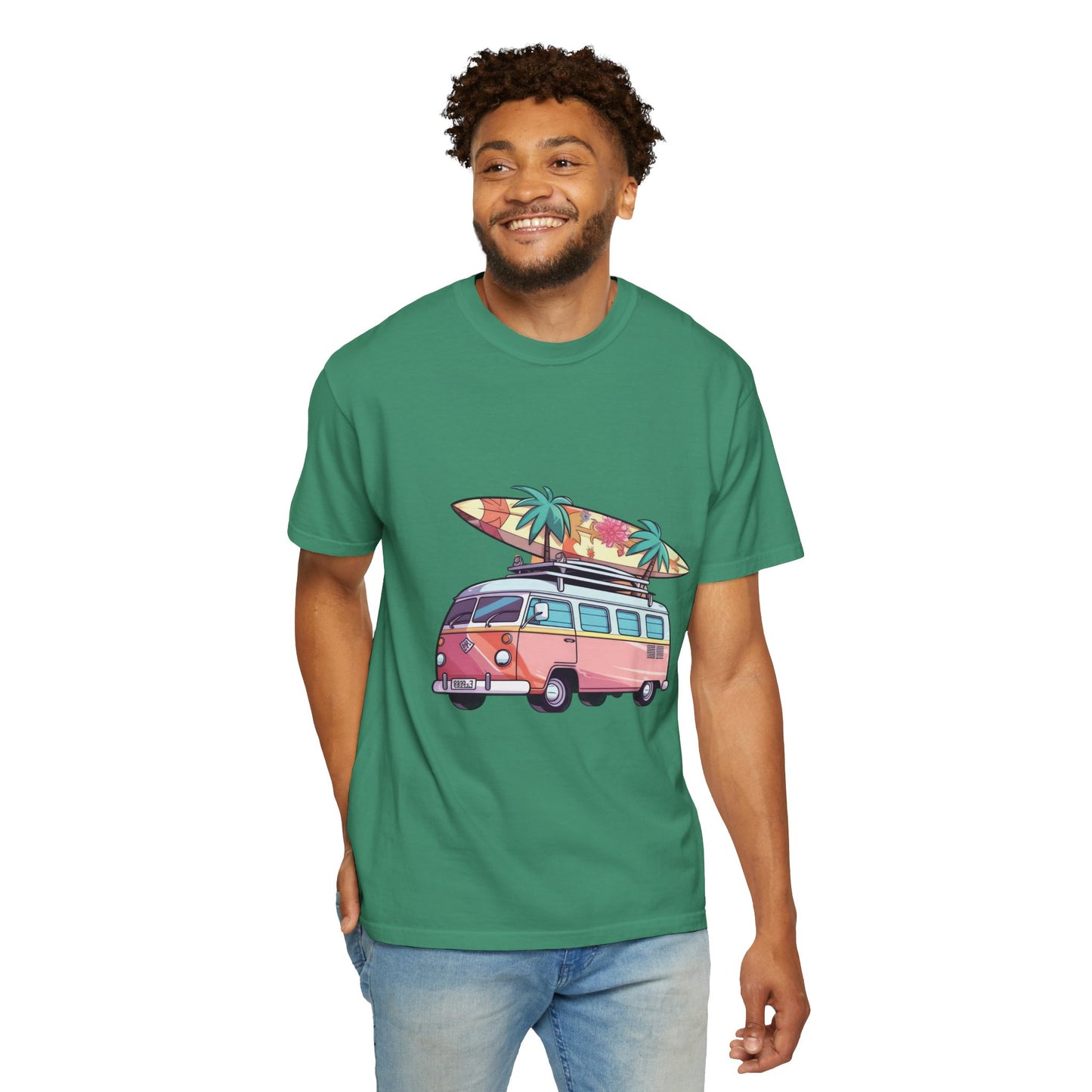 Retro Surf Van: Unisex Garment-Dyed T-shirt