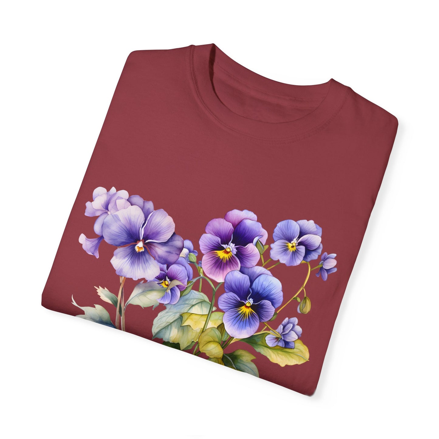 February Birth Flower "Violet" (For Dark Print) - Unisex Garment-Dyed T-shirt