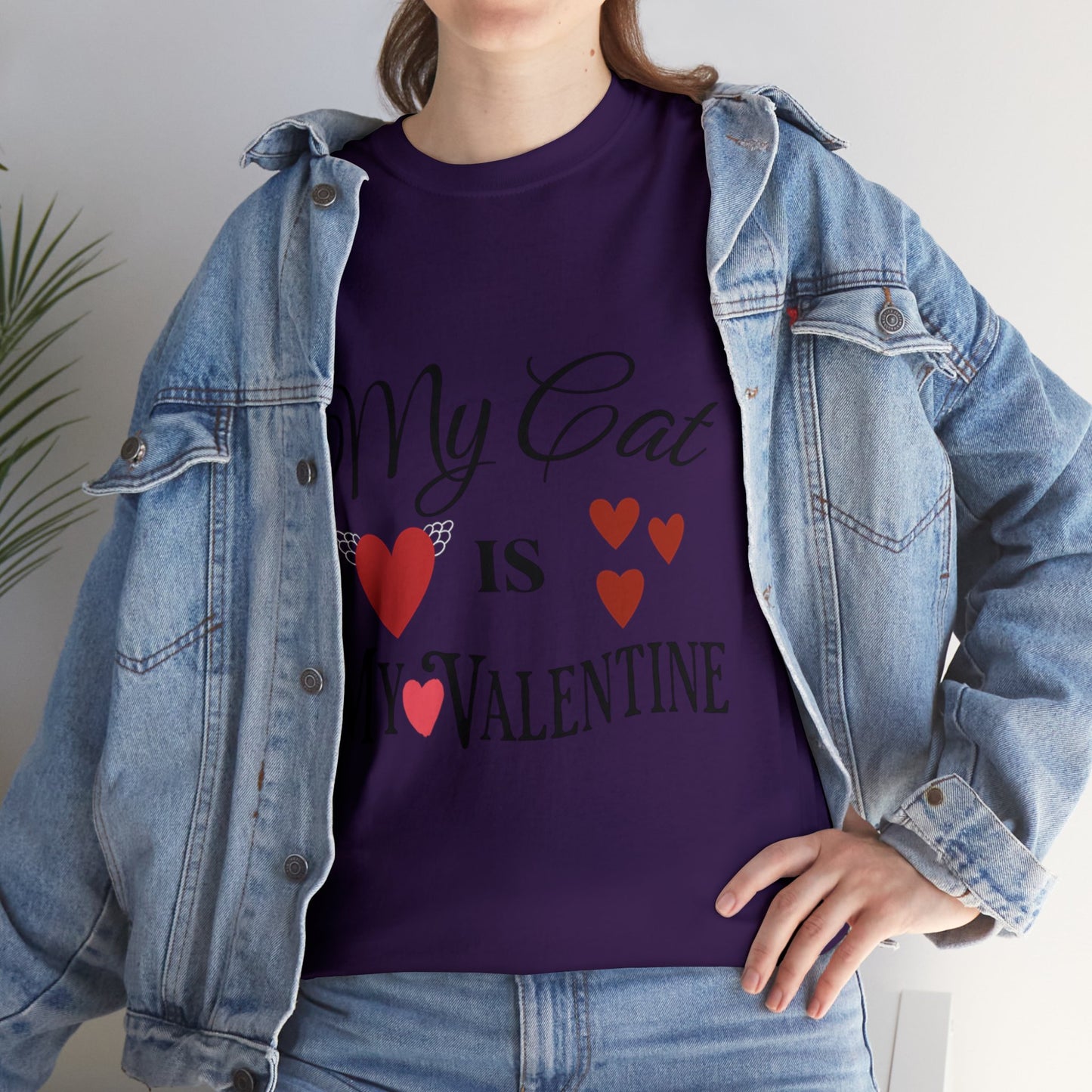 My Cat Is My Valentine1 - Unisex Heavy Cotton Tee