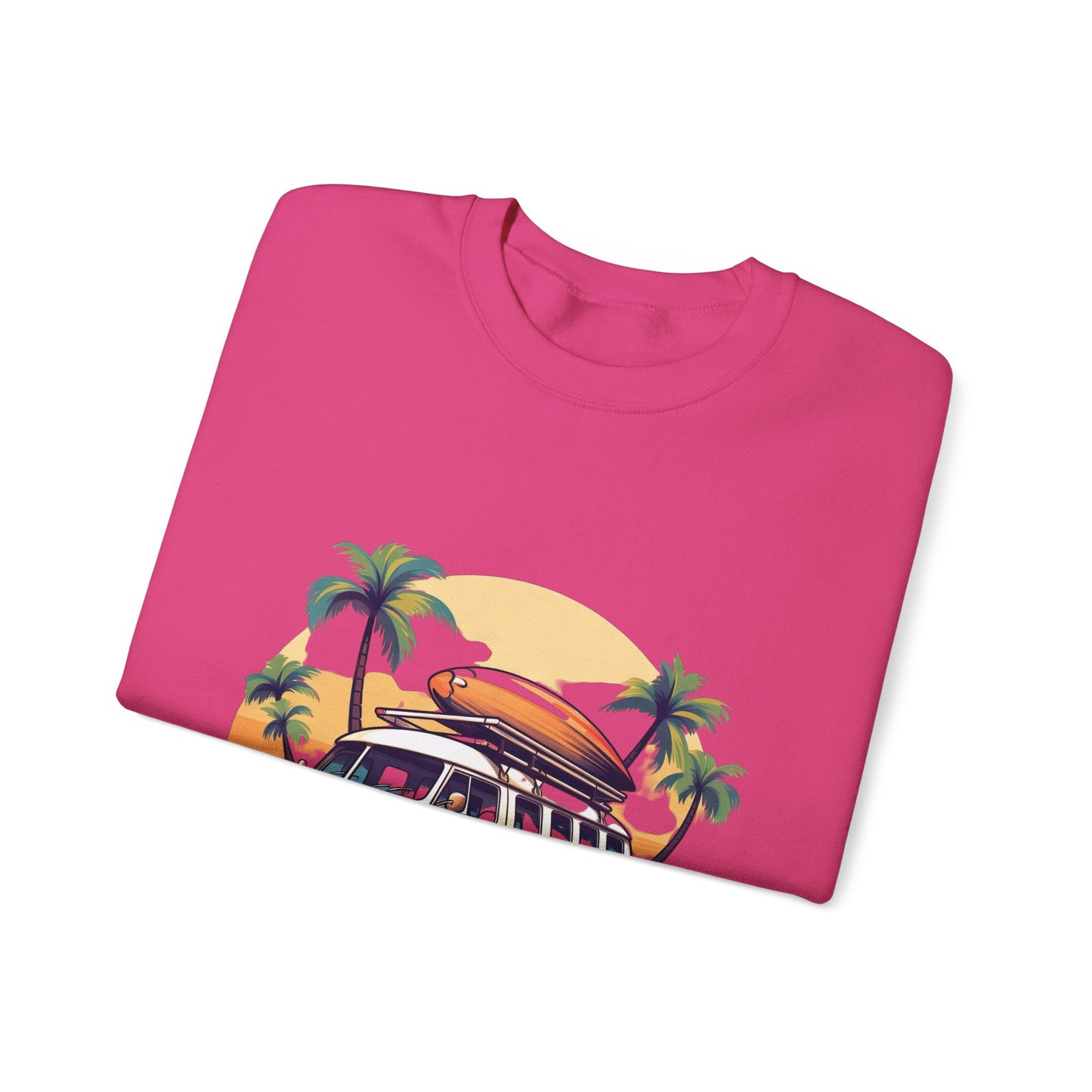 Retro Surf Van - Unisex Heavy Blend™ Crewneck Sweatshirt