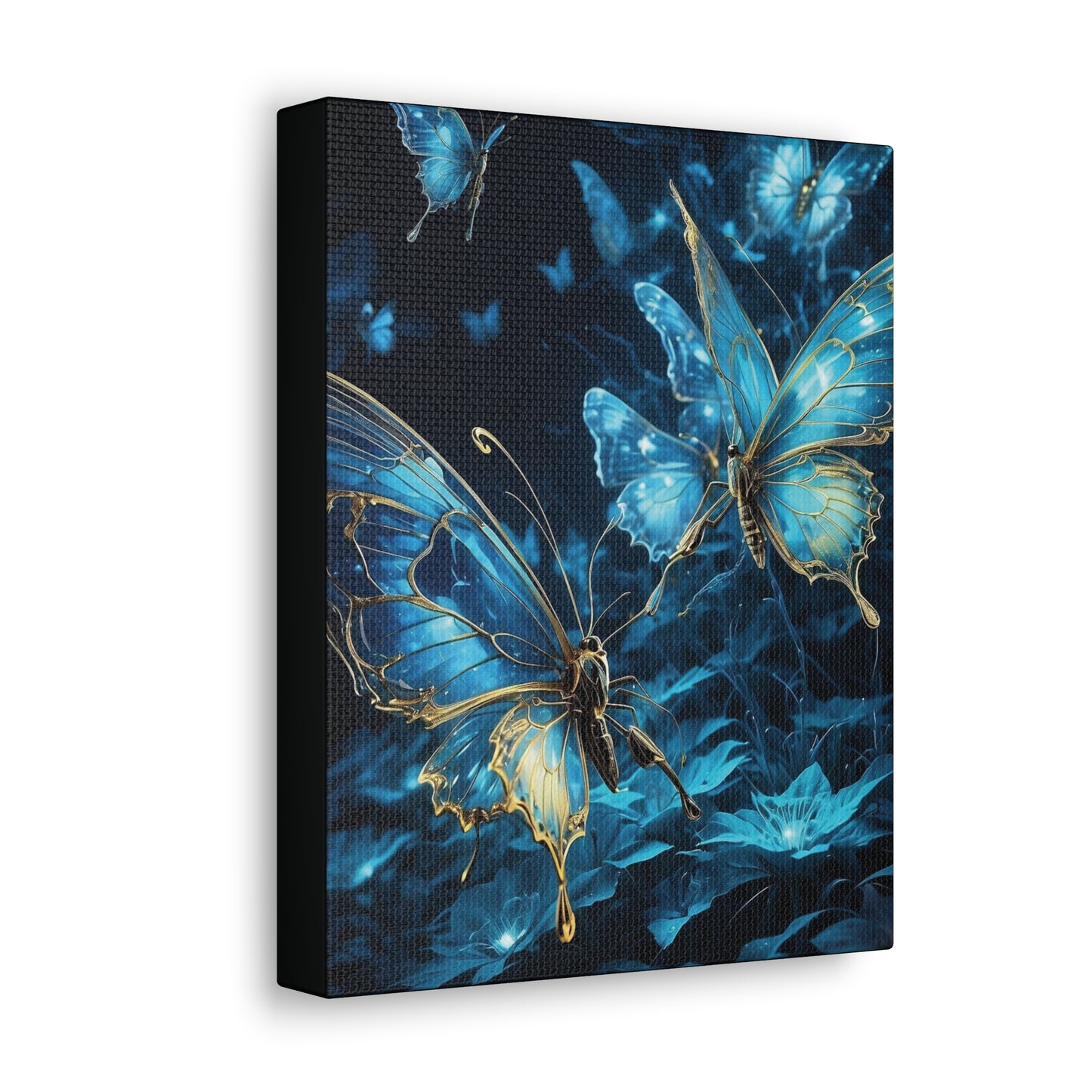 Beautiful butterfly glowing in the dark - Canvas Gallery Wraps