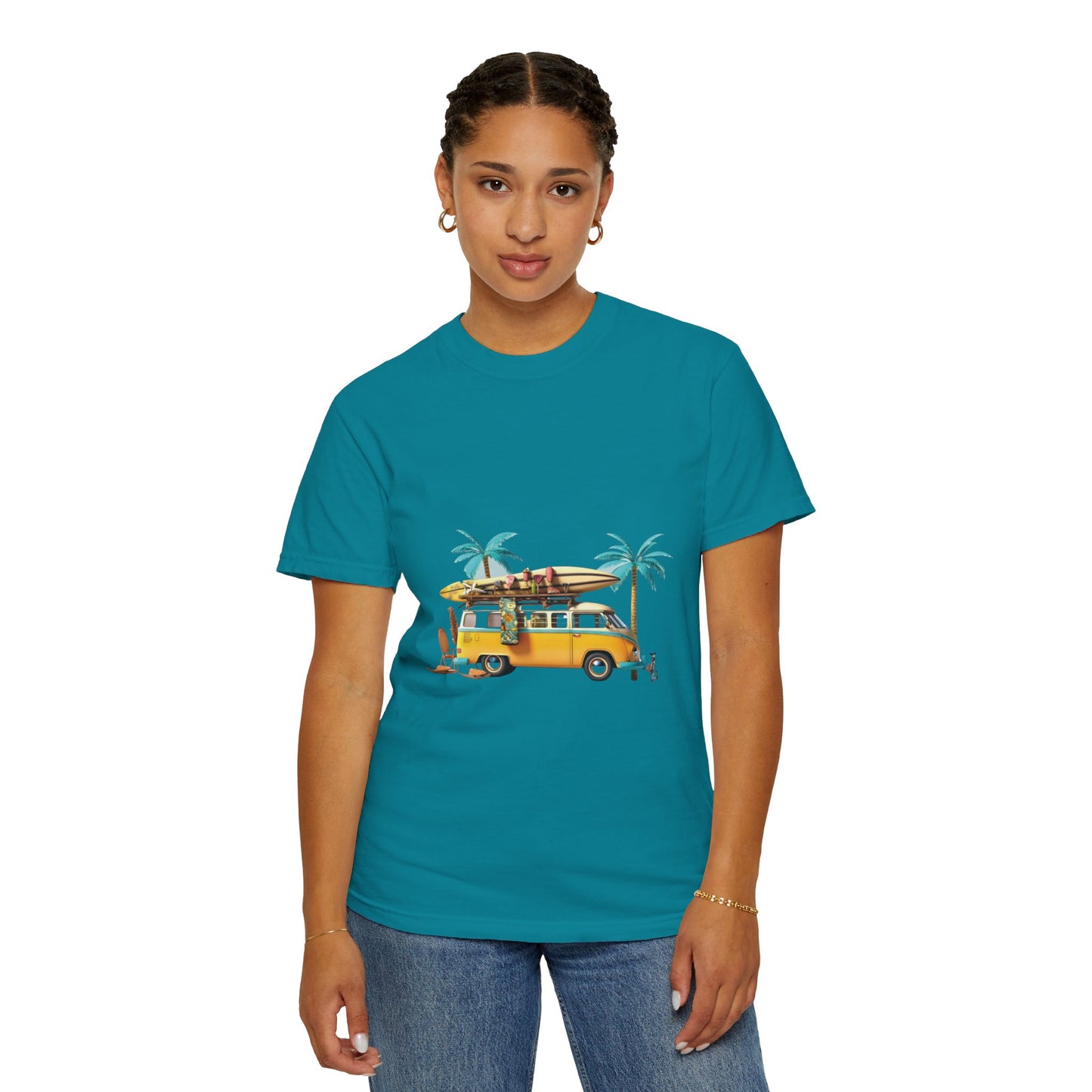 Retro Surf Van: Unisex Garment-Dyed T-shirt