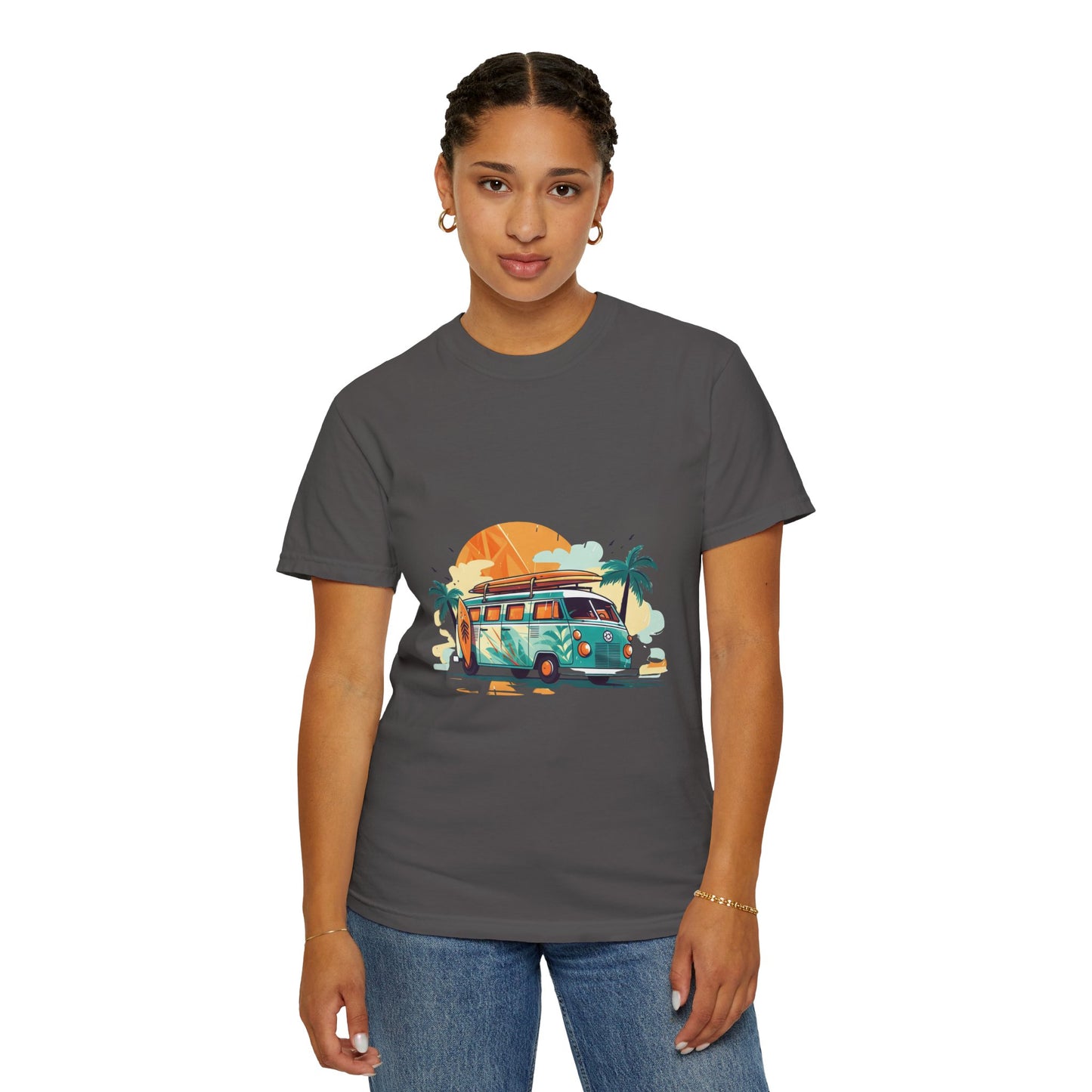 Retro Surf Van: Unisex Garment-Dyed T-shirt