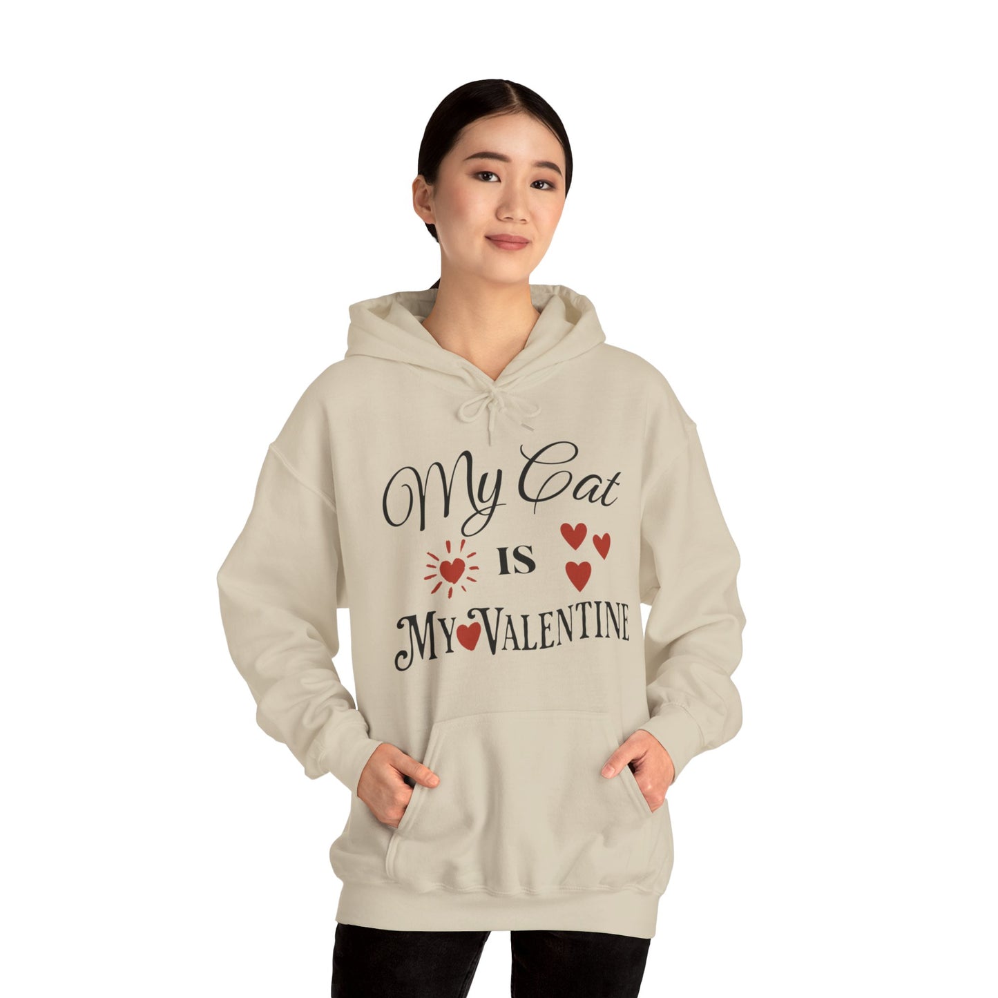 My Cat Is My Valentine - Unisex Heavy Blend™ Hooded Sweatshirt