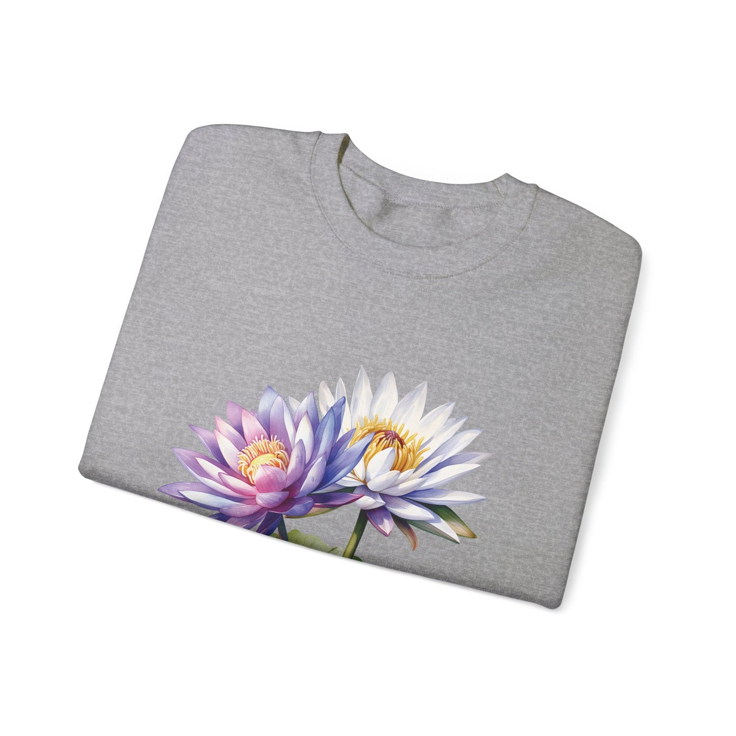 July Birth Flower (Water Lily) - Unisex Heavy Blend™ Crewneck Sweatshirt