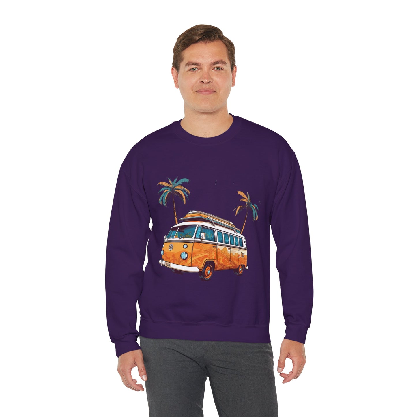 Retro Surf Van - Unisex Heavy Blend™ Crewneck Sweatshirt