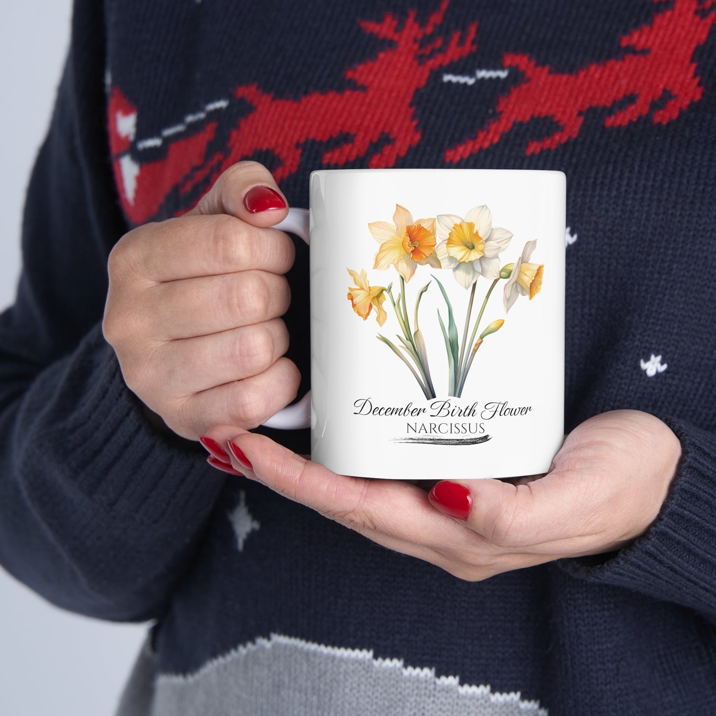 December Birth Flower (Narcissus): Ceramic Mug 11oz