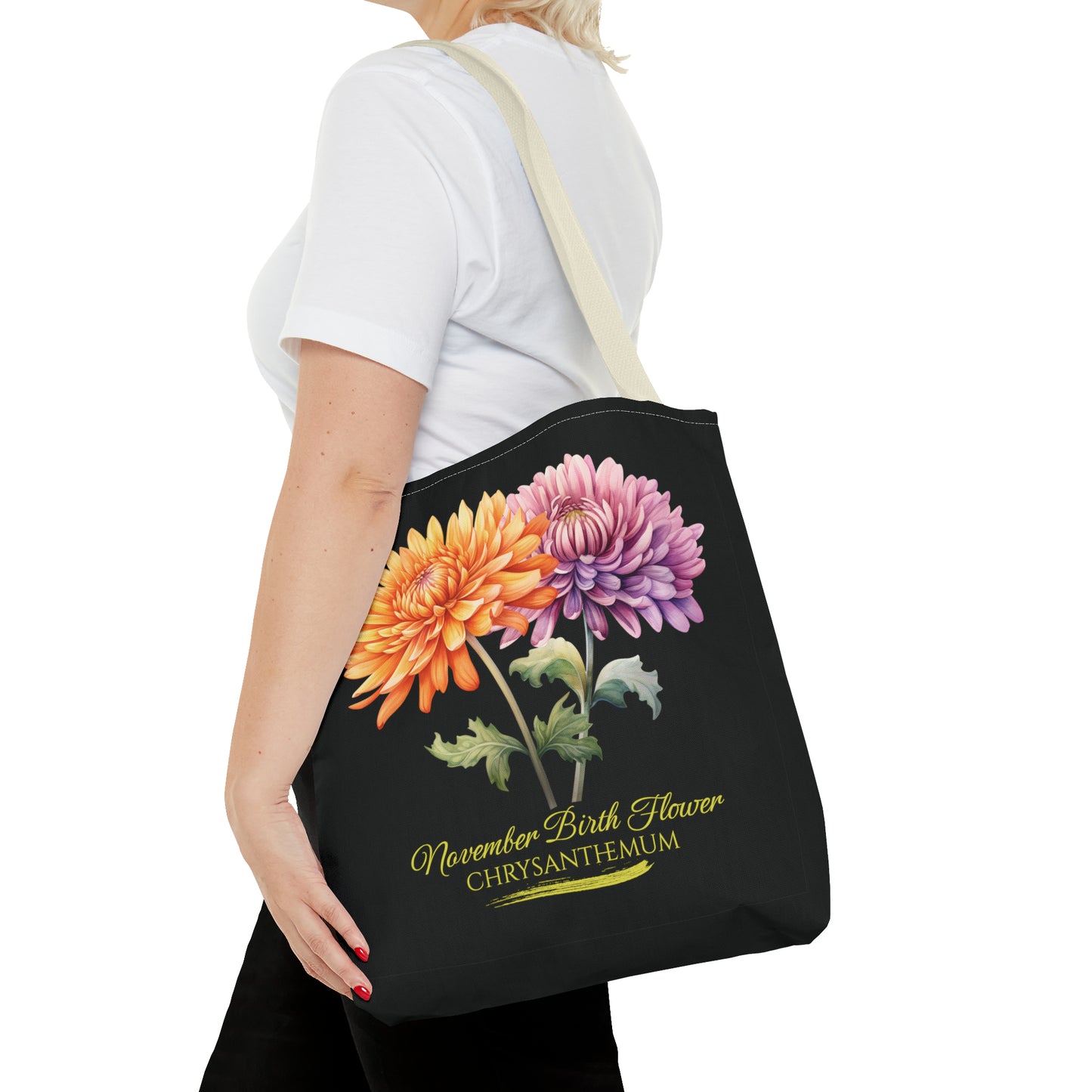 November Birth Flower: Chrysanthemum - Tote Bag (AOP)