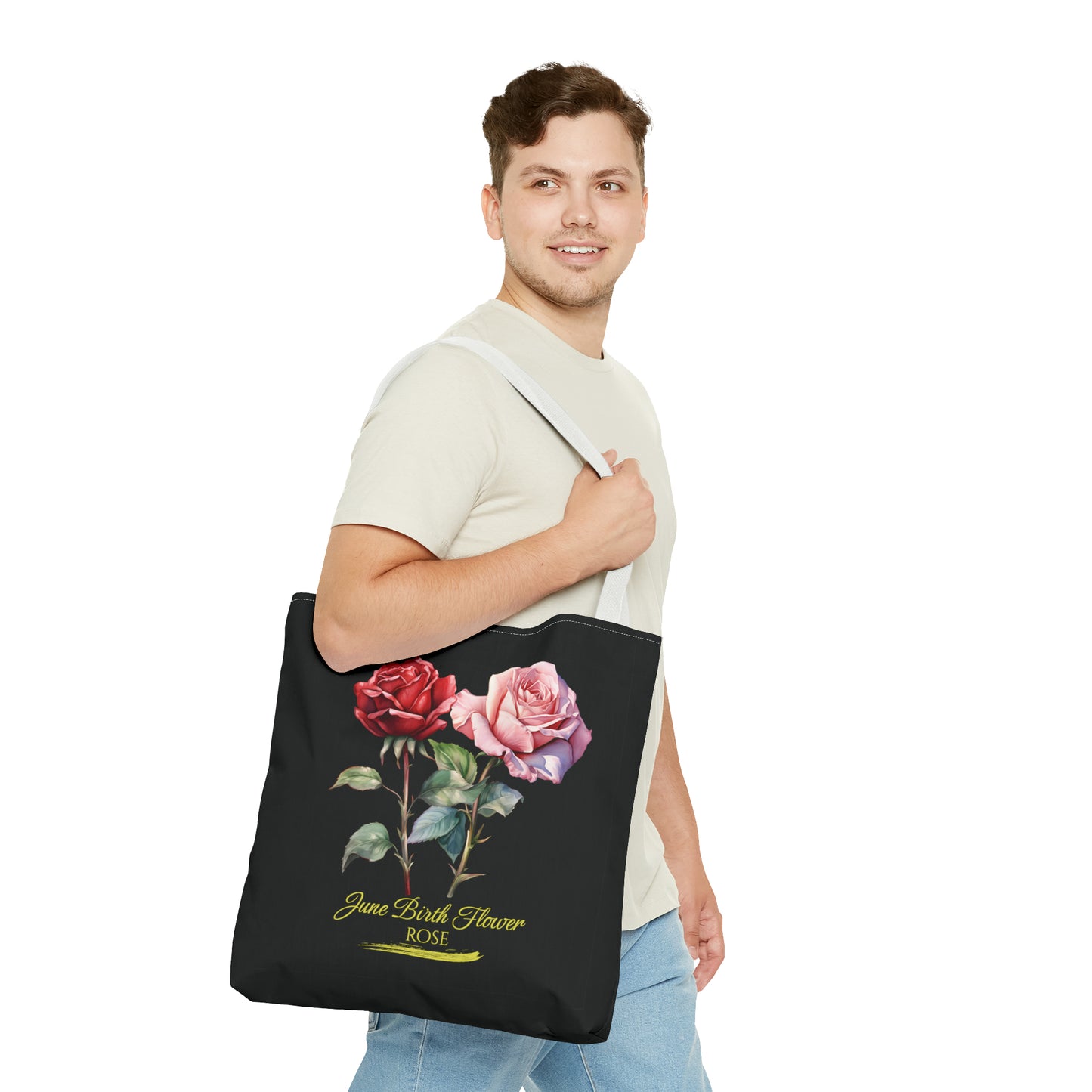 June Birth Flower: Rose - Tote Bag (AOP)