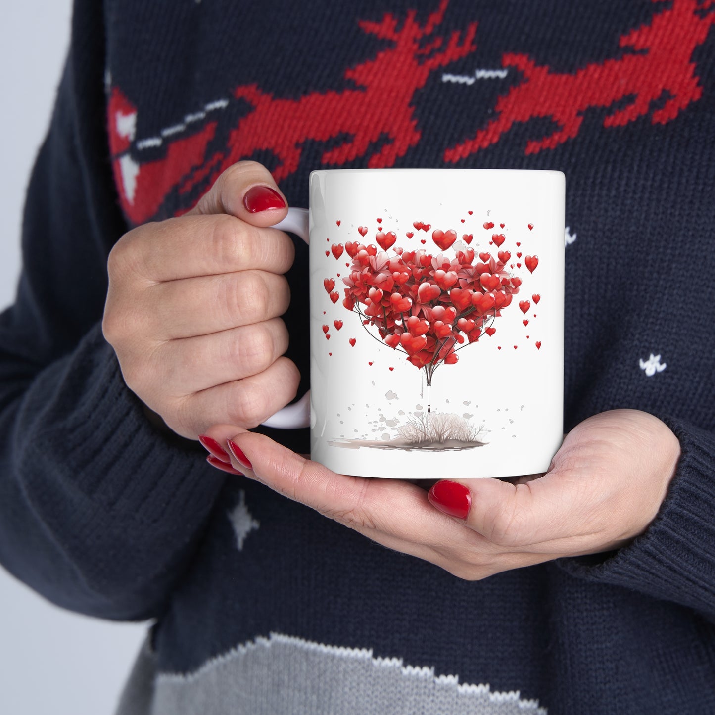 Valentine's Balloon of Hearts: Ceramic Mug 11oz